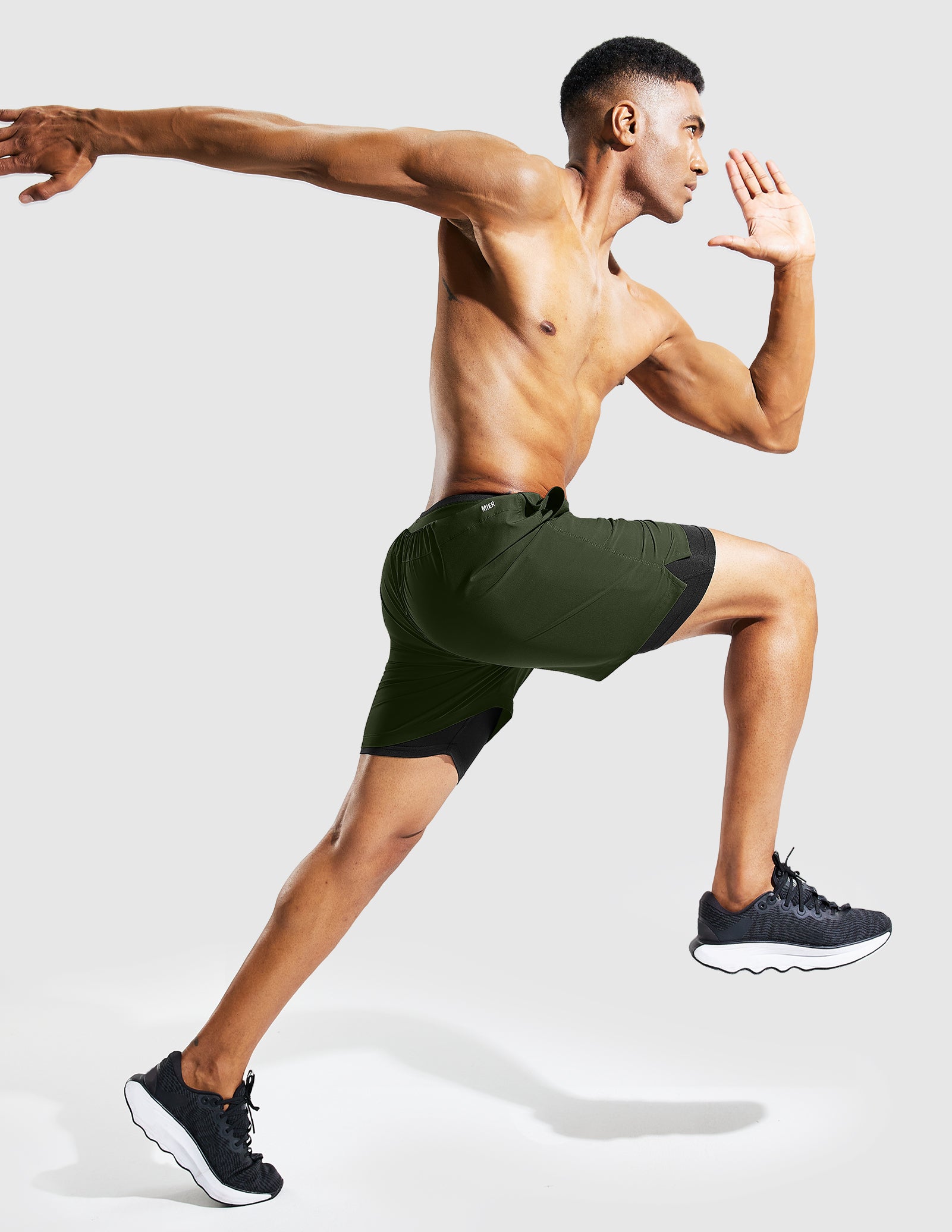 MIER Men's 2 in 1 Running Shorts with Liner 5 Inch Men's Shorts