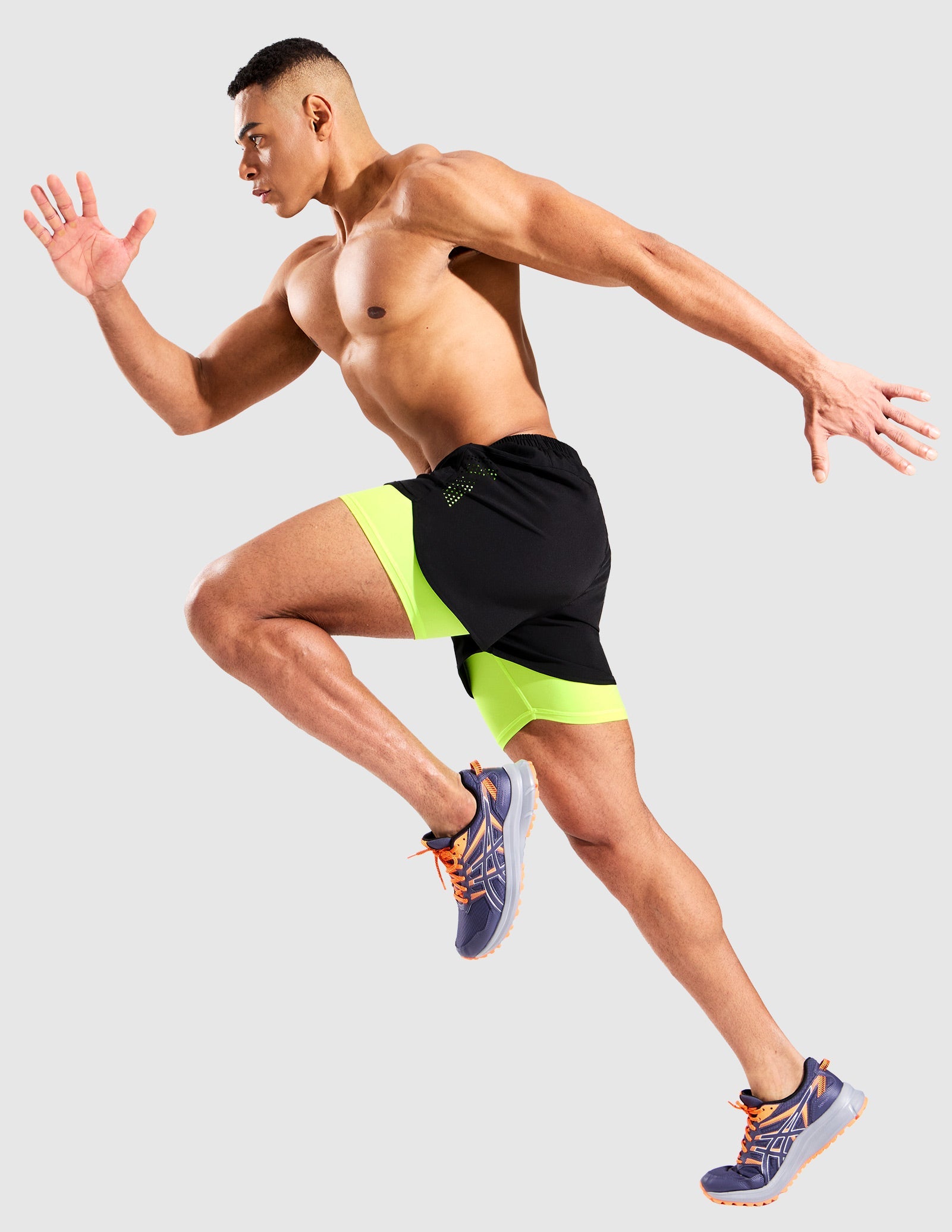 MIER Men’s 2-in-1 Running Shorts 5” Quick Dry with Compression Liner & 3 Pockets Men's Shorts