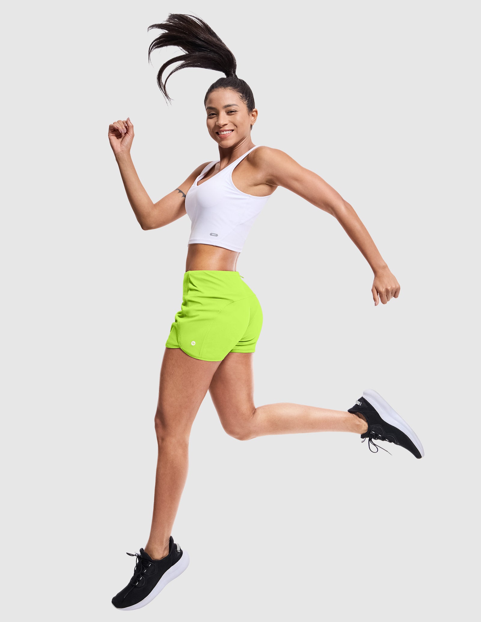 MIER Women's 2 in 1 Running Shorts with Liner and Zipper Pocket 3 Inch Women Shorts
