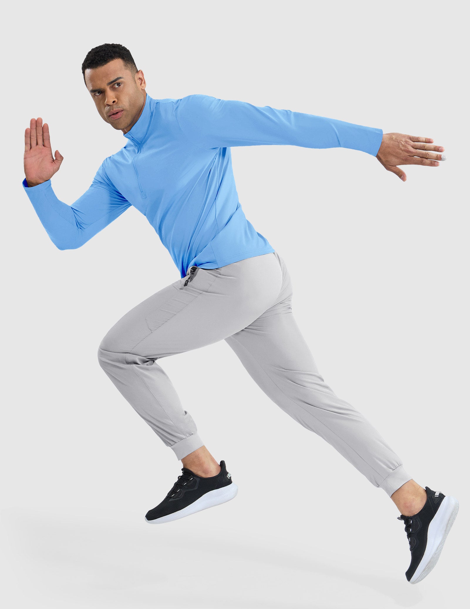  MIER Men's Quarter Zip Athletic Shirt - Moisture-Wicking, UPF 50+, 4-Way Stretch for Running & Outdoor Activities Men's Shirt