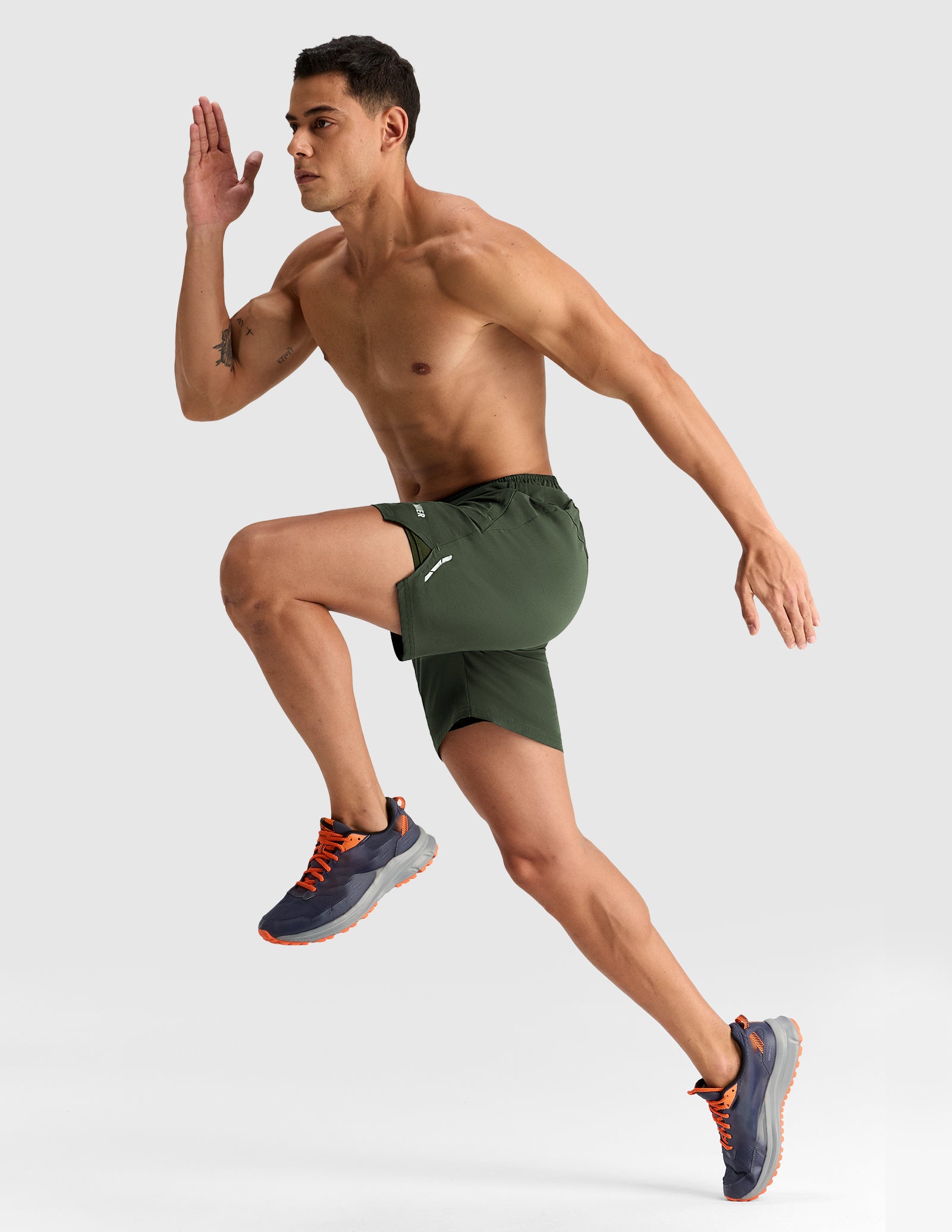 MIER Men's 7" 2-in-1 Running Shorts with Secure Zipper Pockets Men's Shorts