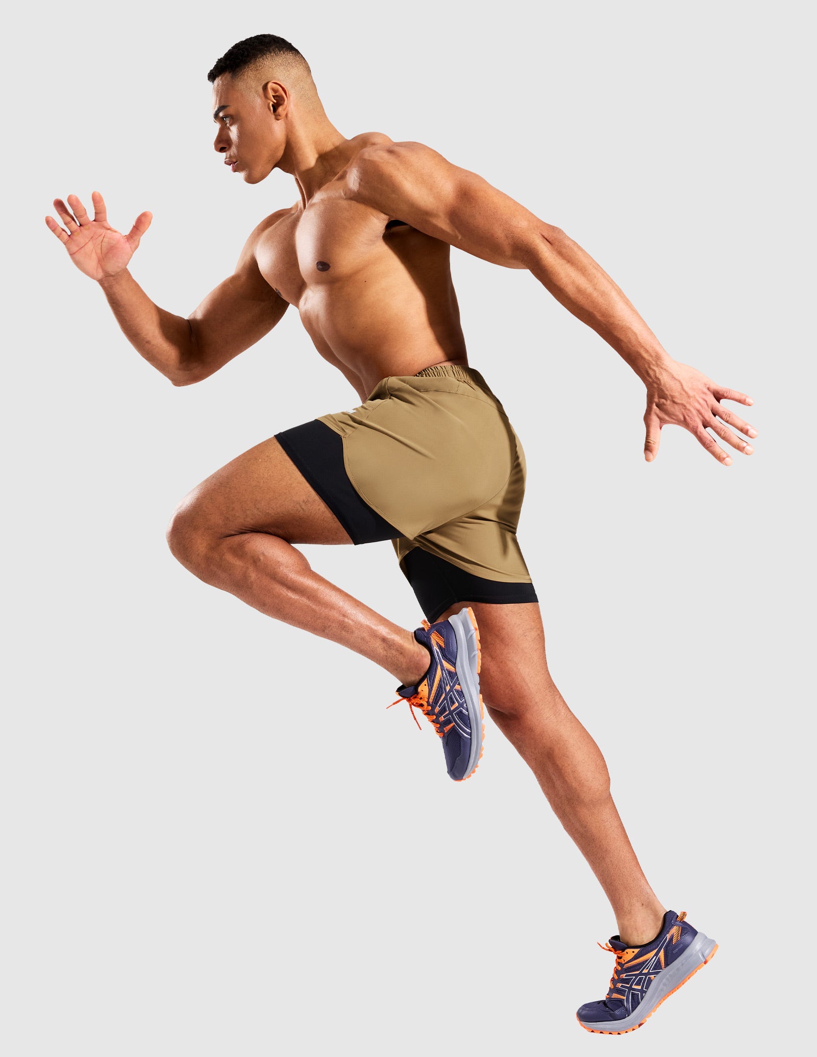 MIER Men’s 2-in-1 Running Shorts 5” Quick Dry with Compression Liner & 3 Pockets Men's Shorts