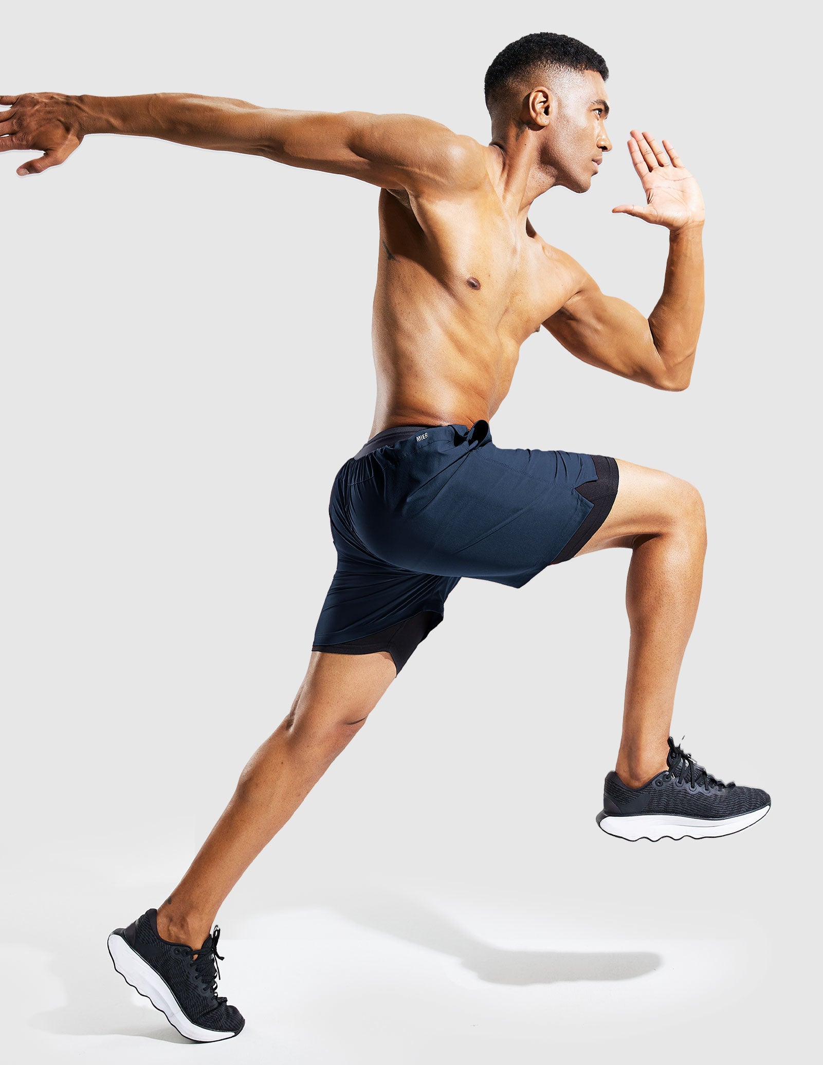 MIER Men's 2 in 1 Running Shorts with Liner 5 Inch Men's Shorts