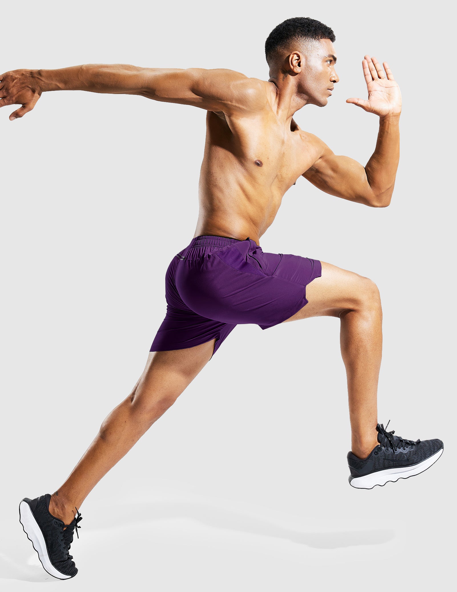 MIER Men's 5 Inch Running Shorts with Zipper Pockets Men's Shorts