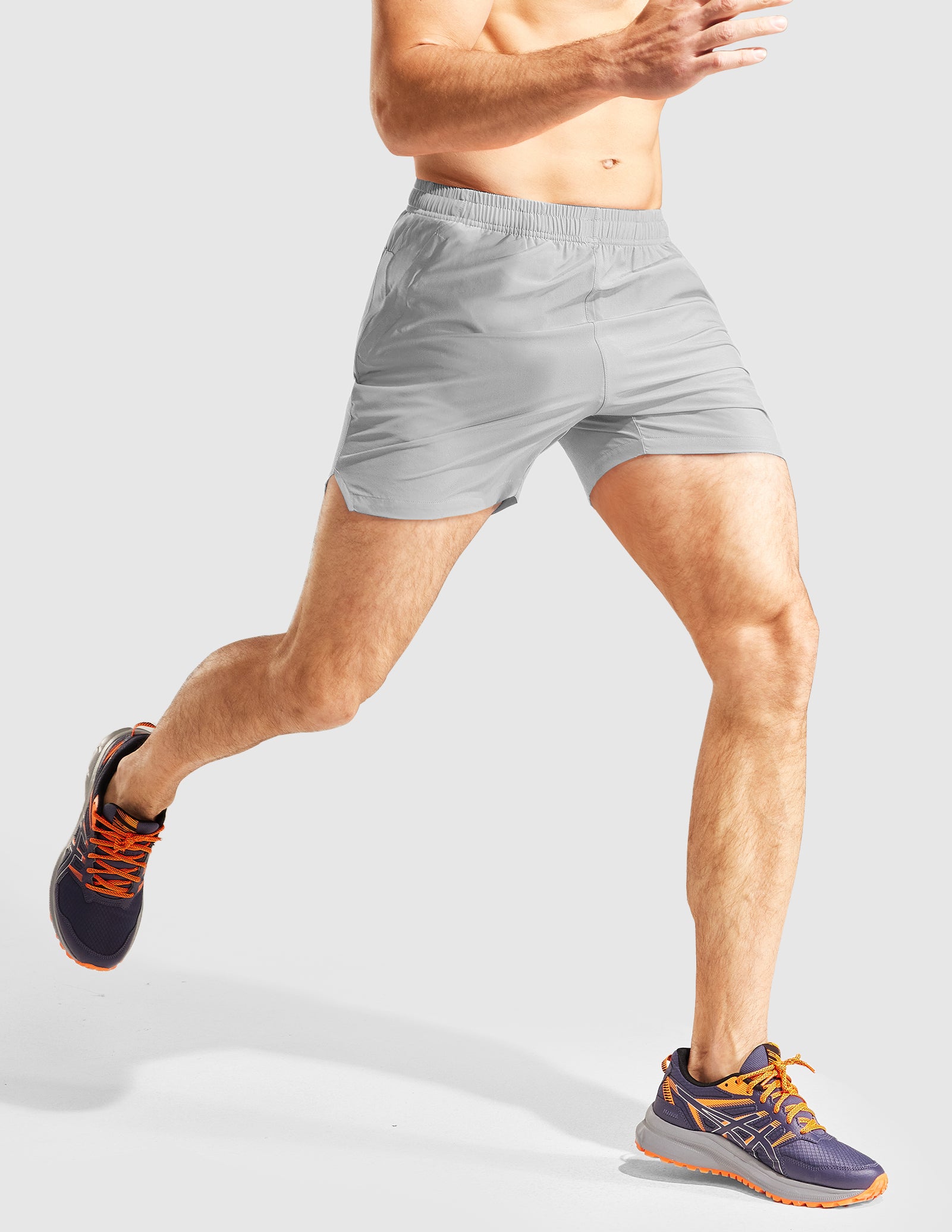 MIER Men's 5 Inch Running Shorts with Zipper Pockets Men's Shorts