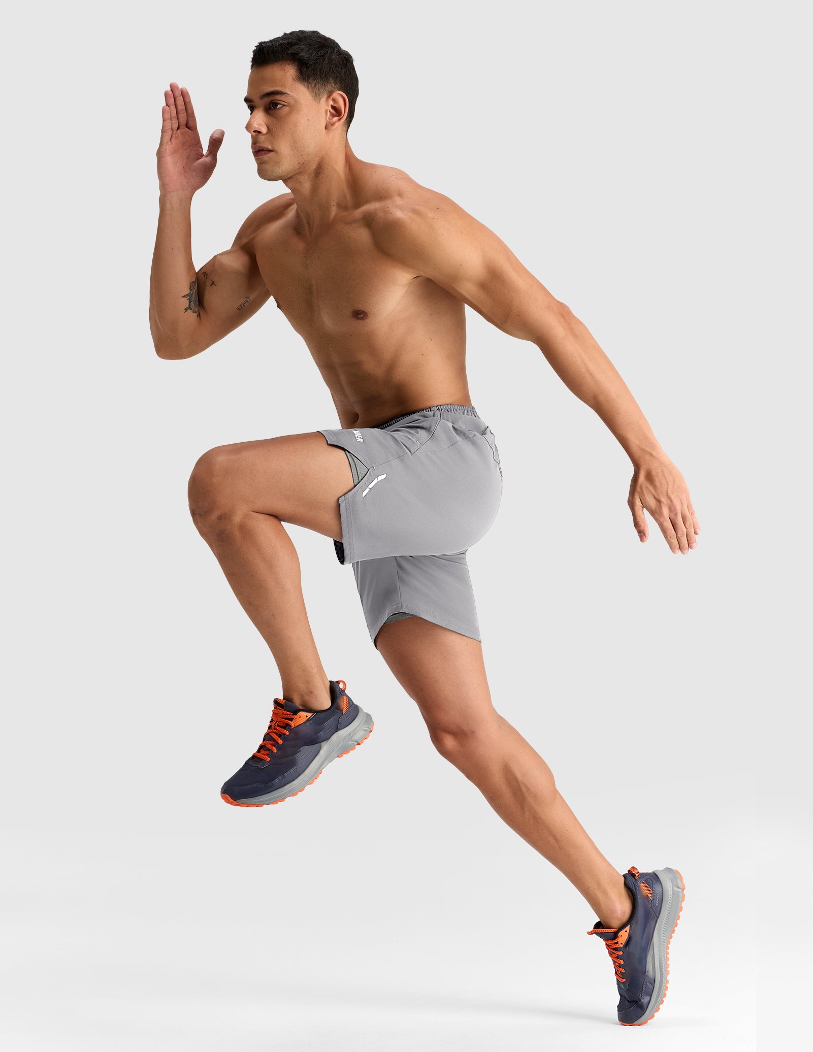 MIER Men's 7" 2-in-1 Running Shorts with Secure Zipper Pockets Men's Shorts