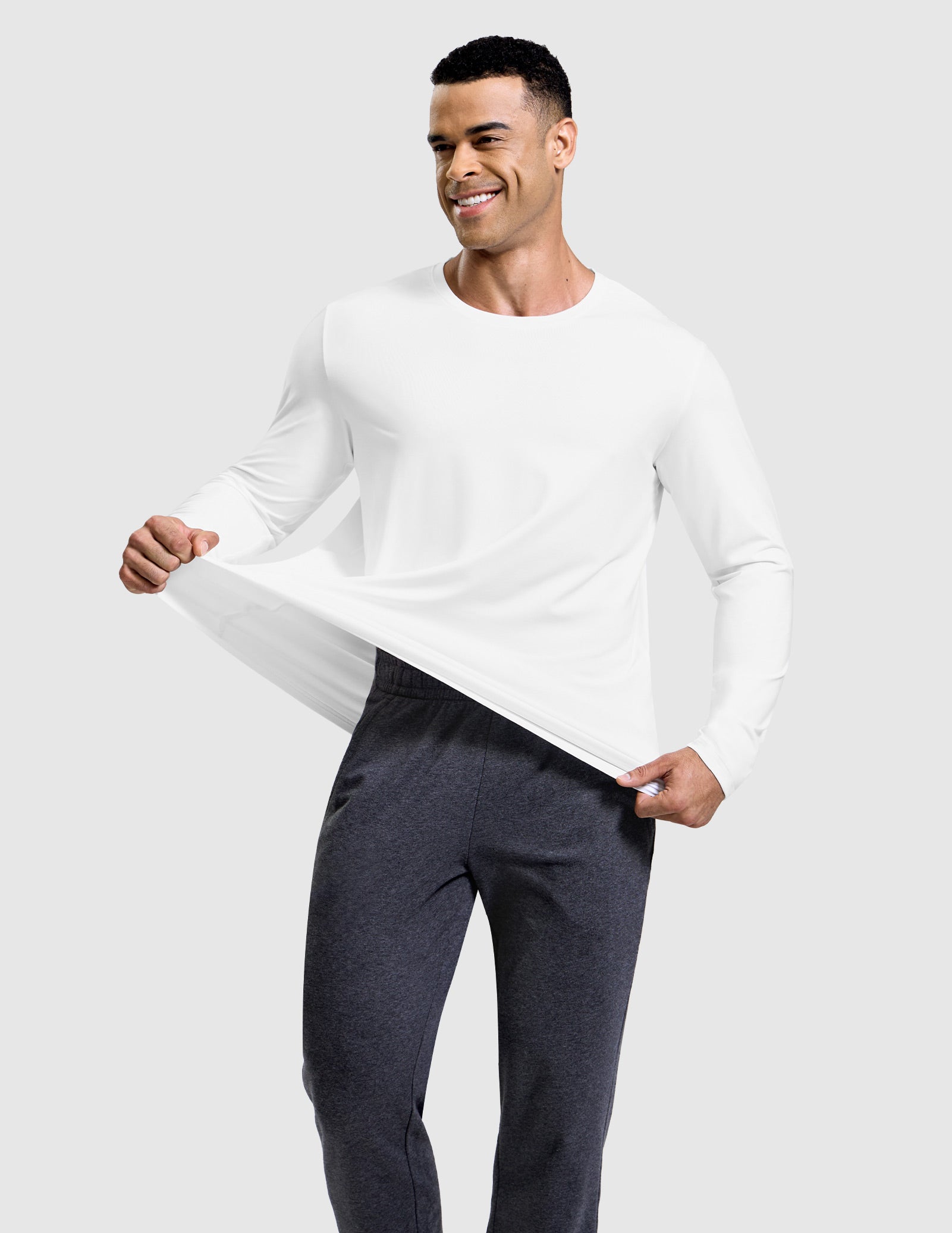 MIER Men’s Buttery Soft Long Sleeve Athletic Crew Neck Tee Men's Shirt