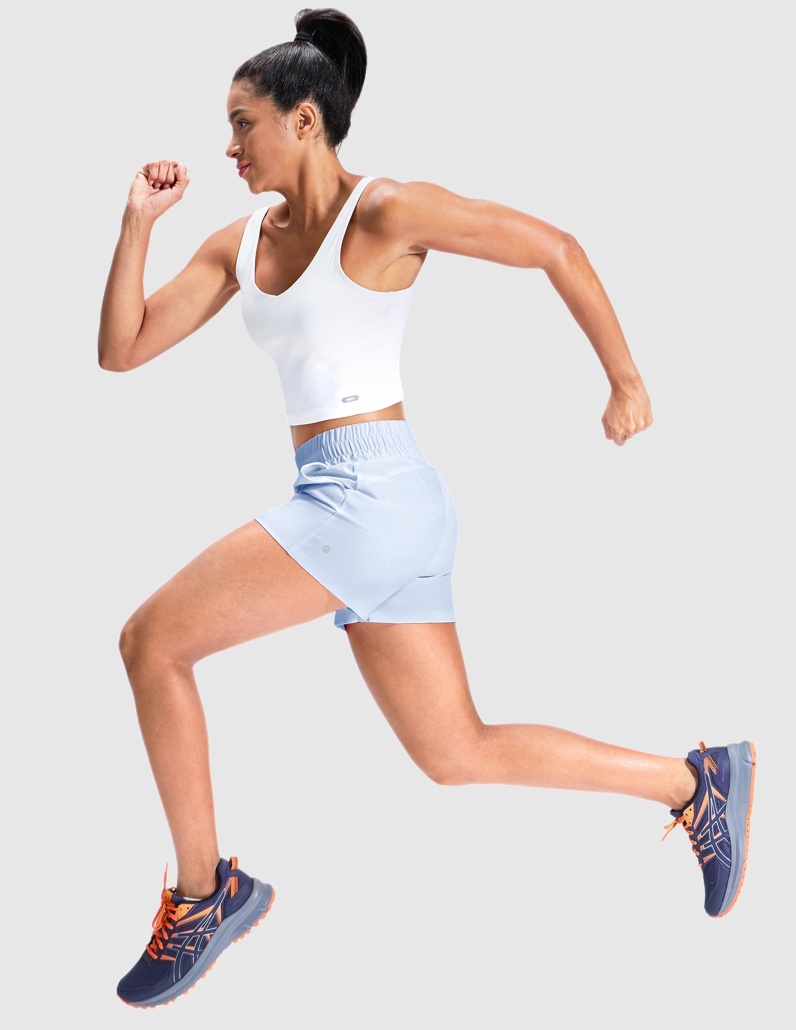 MIER Women’s Running Shorts Quick Dry Mid Waist Athletic Shorts 4" Inseam 3 Pockets Women Shorts