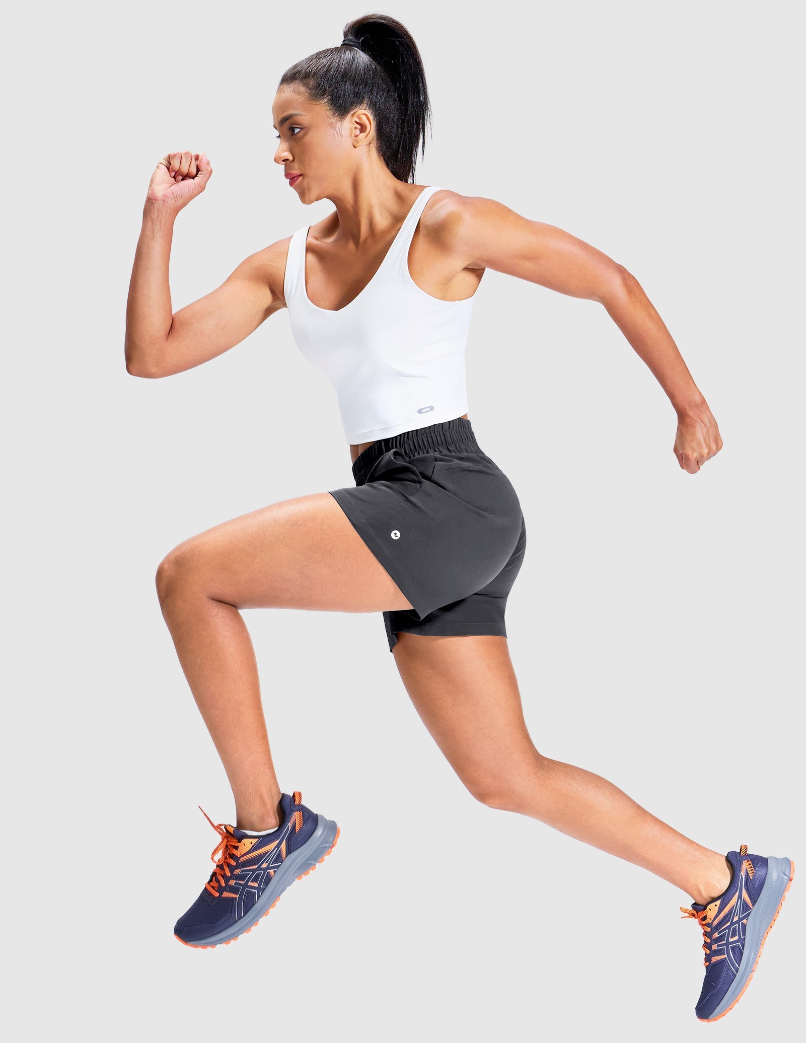 MIER Women’s Running Shorts Quick Dry Mid Waist Athletic Shorts 4" Inseam 3 Pockets Women Shorts