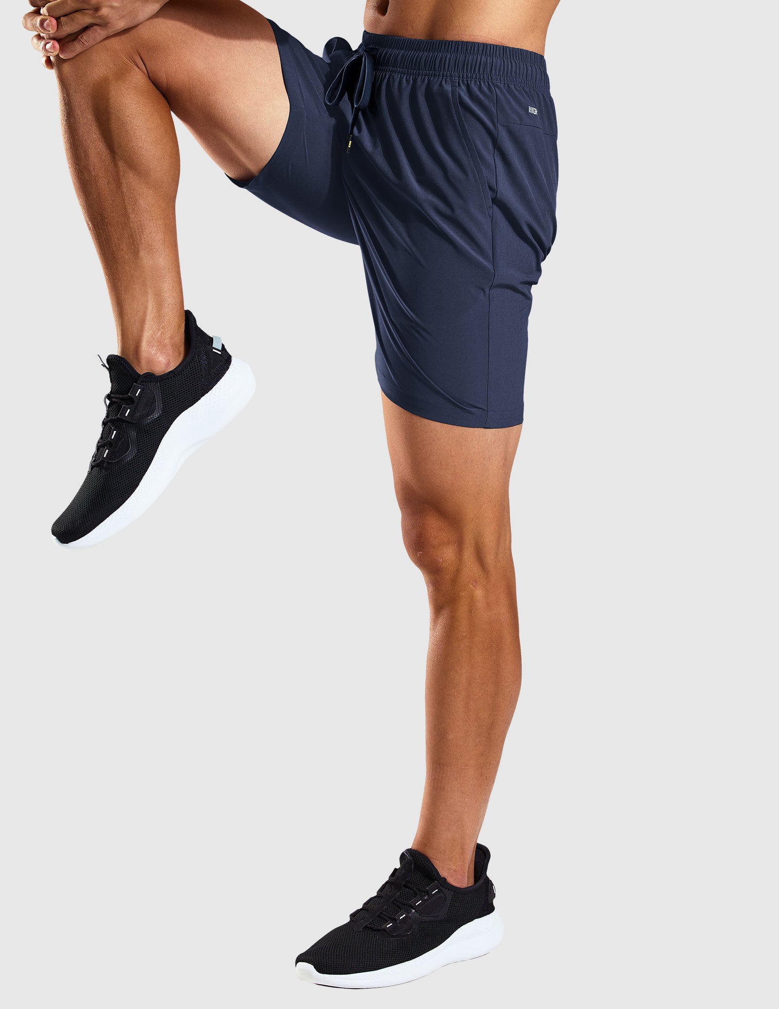 MIER Men's 7 Inch Active Running Shorts with Zipper Pockets Men's Shorts