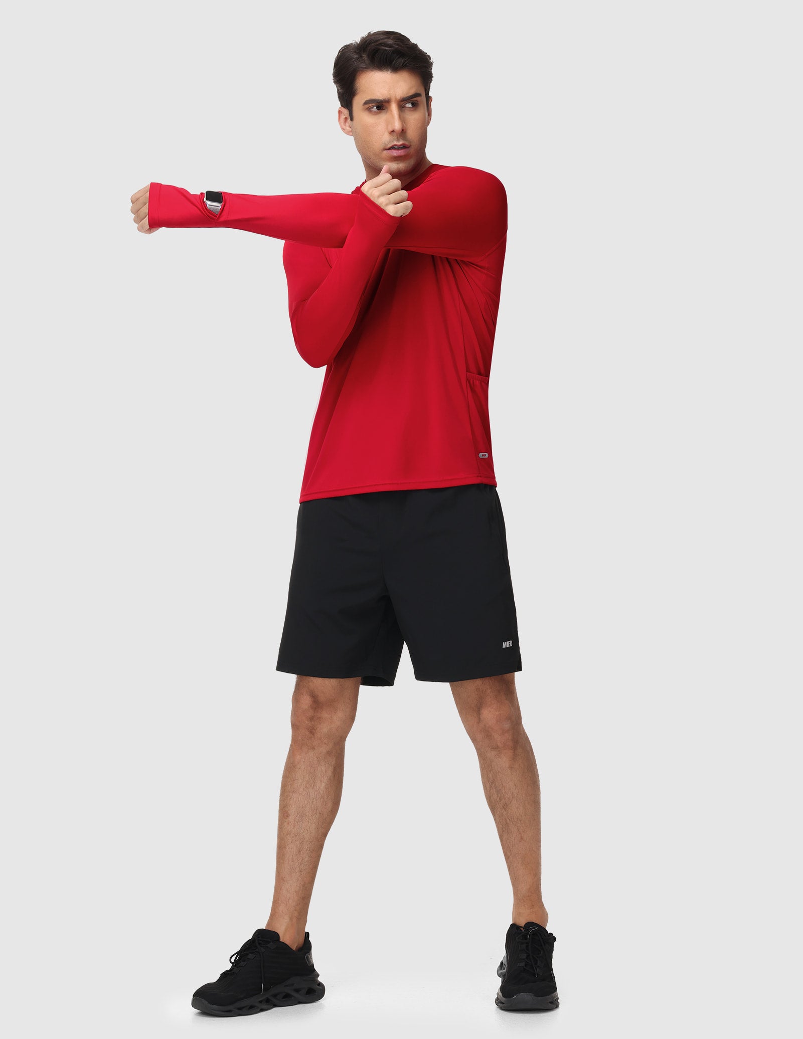 MIER Men's UPF 50+ Running Hoodie Lightweight Sun Protection Shirt Men's T-Shirts