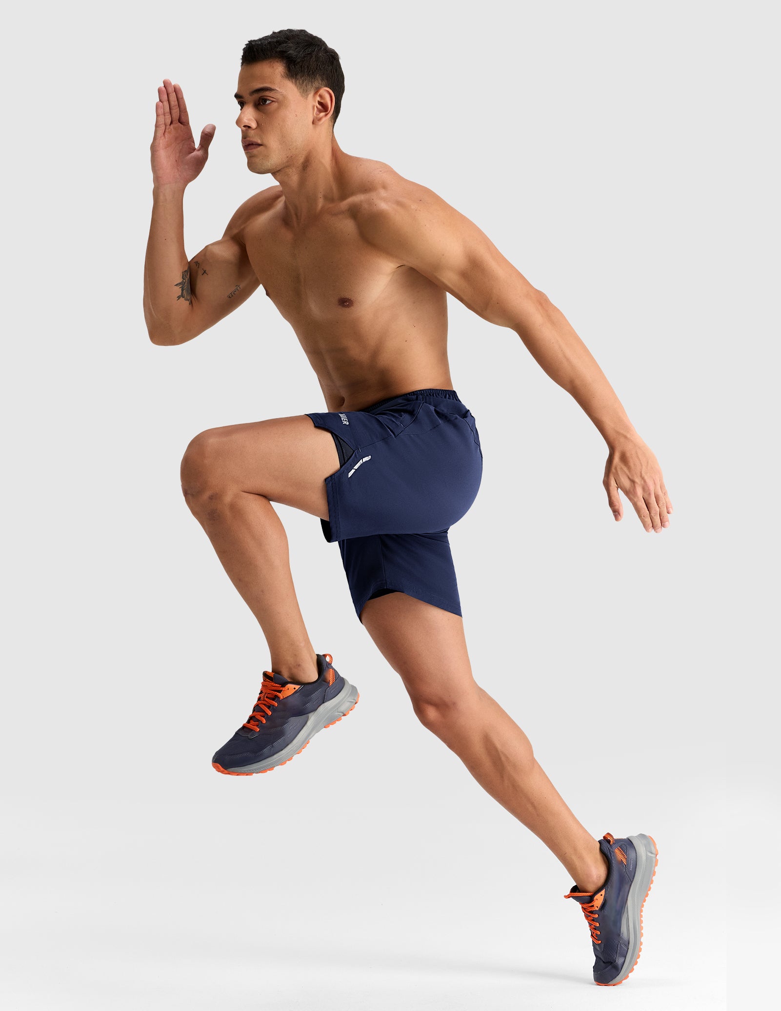 MIER Men's 7" 2-in-1 Running Shorts with Secure Zipper Pockets Men's Shorts