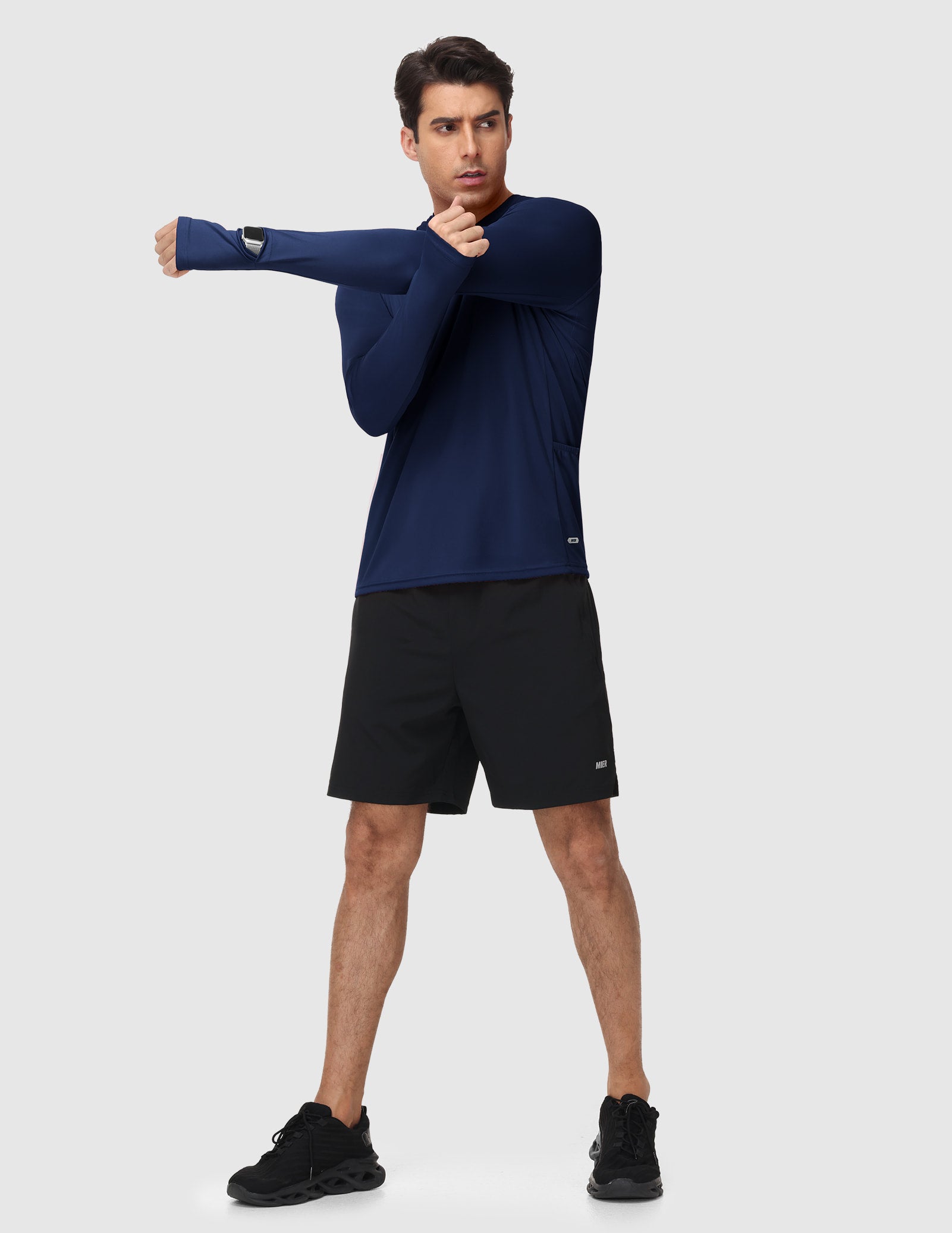 MIER Men's UPF 50+ Running Hoodie Lightweight Sun Protection Shirt Men's T-Shirts