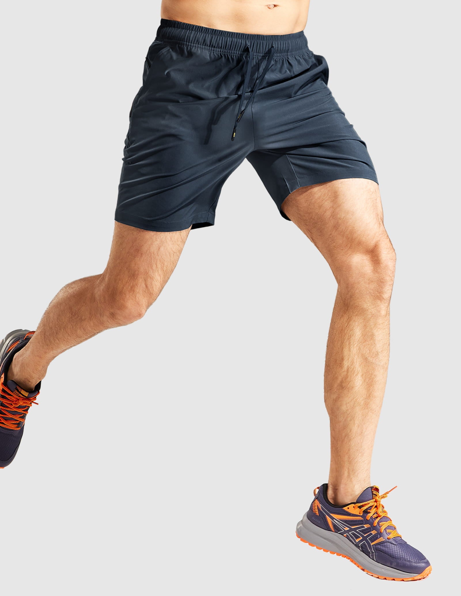 MIER Men's 7 Inch Active Running Shorts with Zipper Pockets Men's Shorts