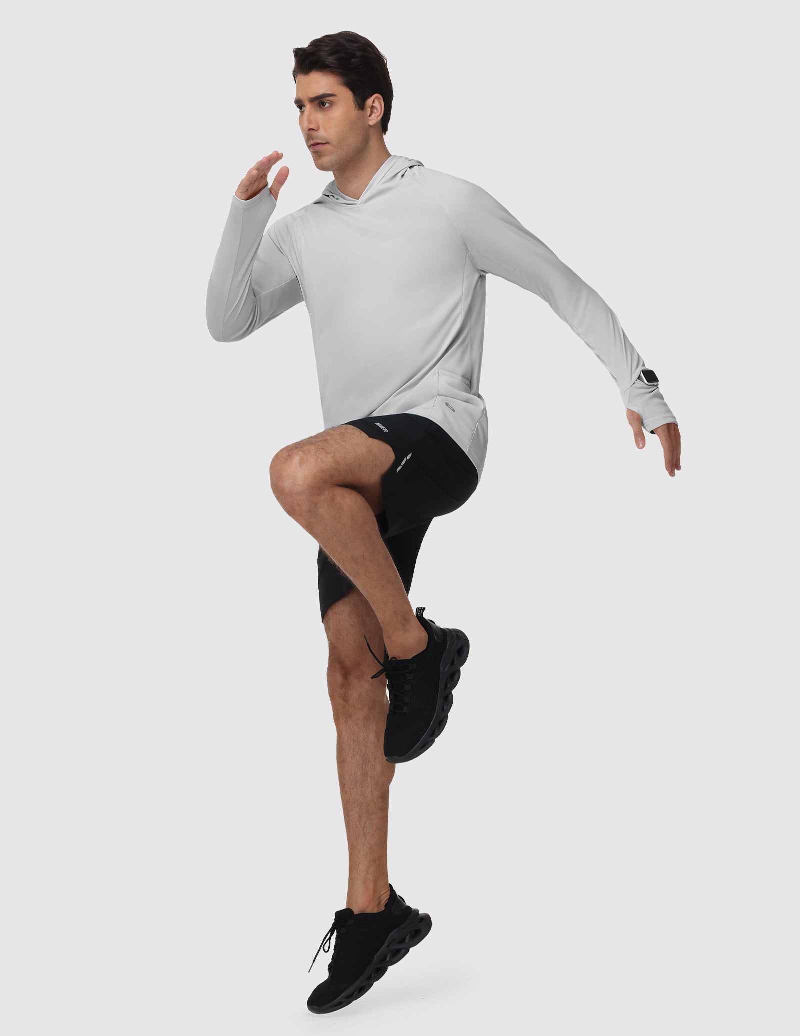 MIER Men's UPF 50+ Running Hoodie Lightweight Sun Protection Shirt Men's T-Shirts