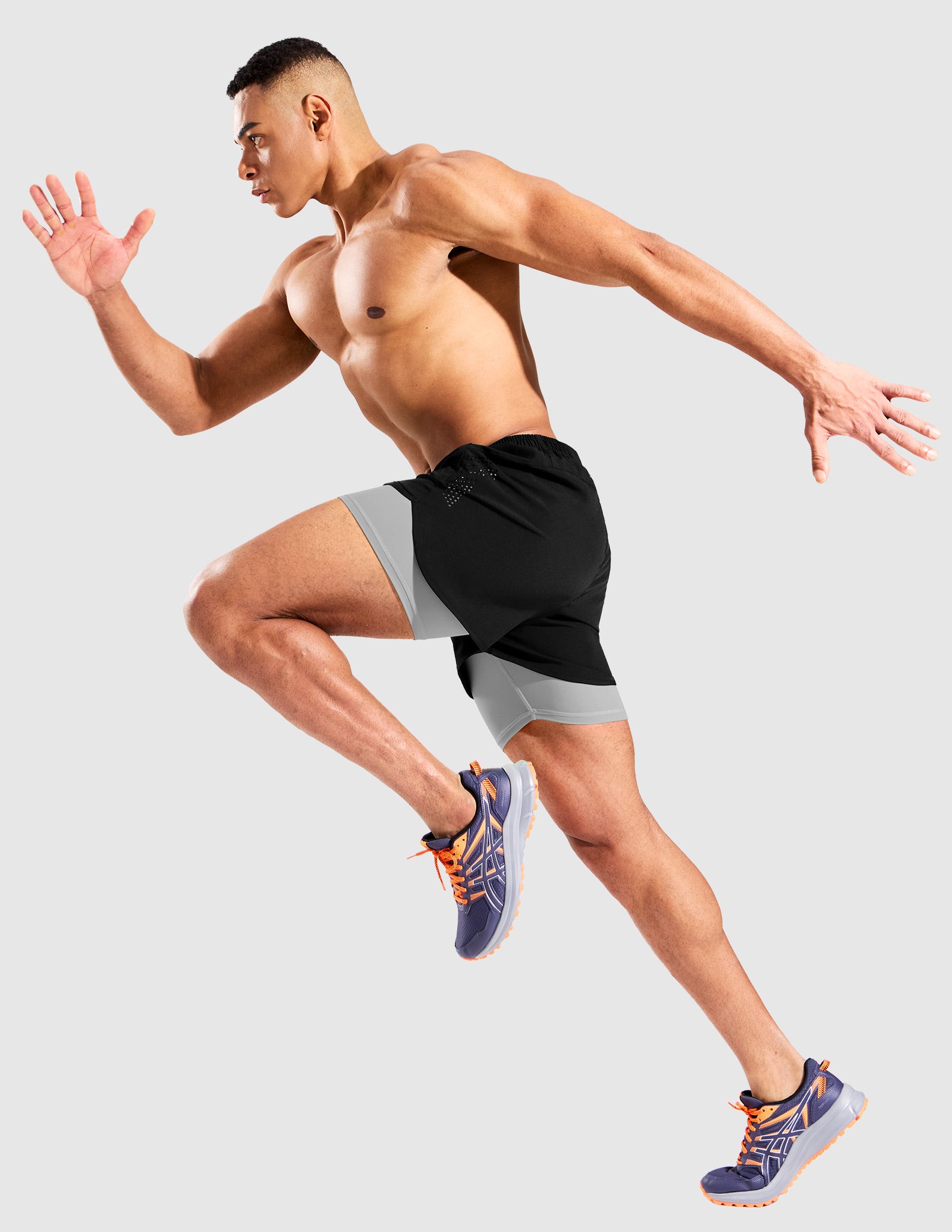MIER Men’s 2-in-1 Running Shorts 5” Quick Dry with Compression Liner & 3 Pockets Men's Shorts