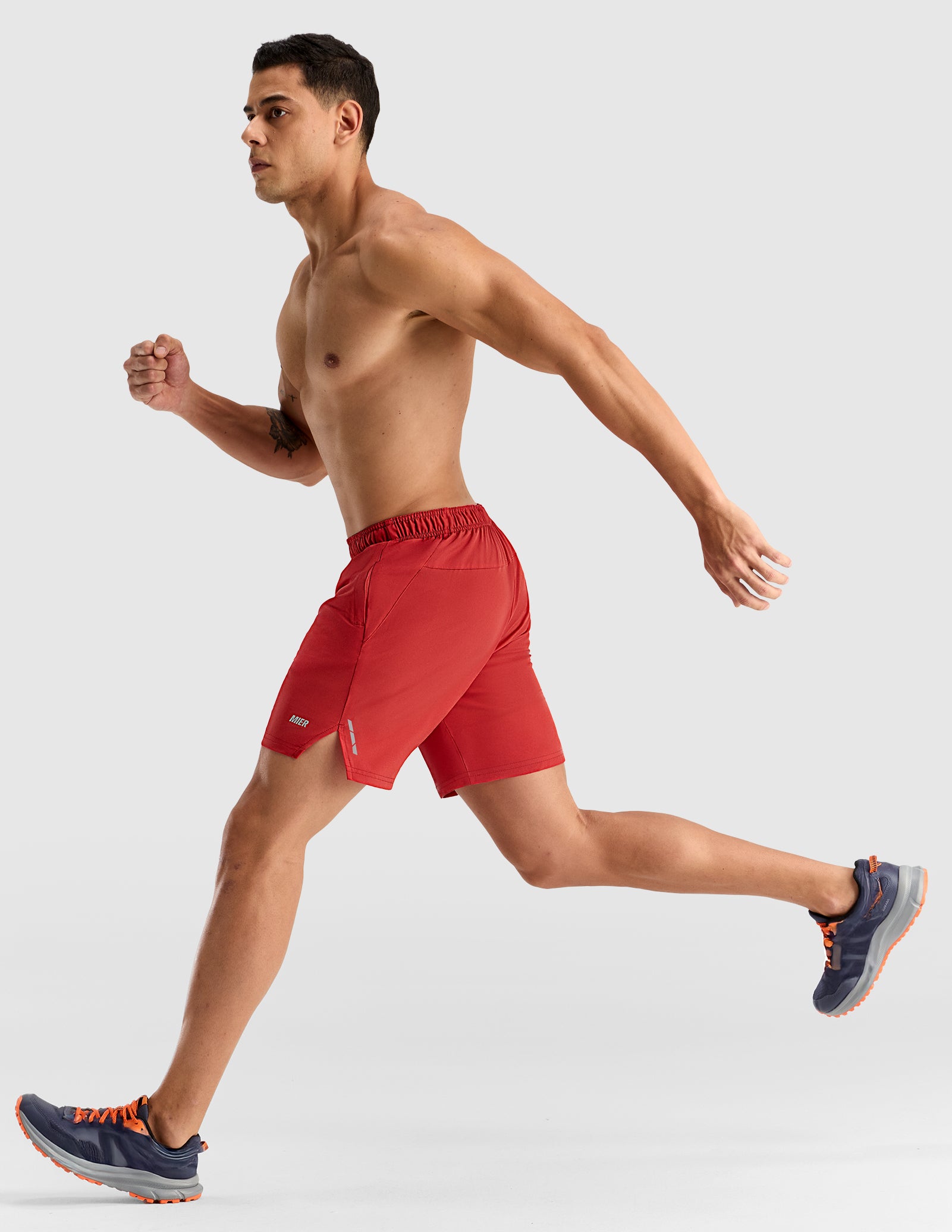 MIER Men's 7" 2-in-1 Running Shorts with Secure Zipper Pockets Men's Shorts