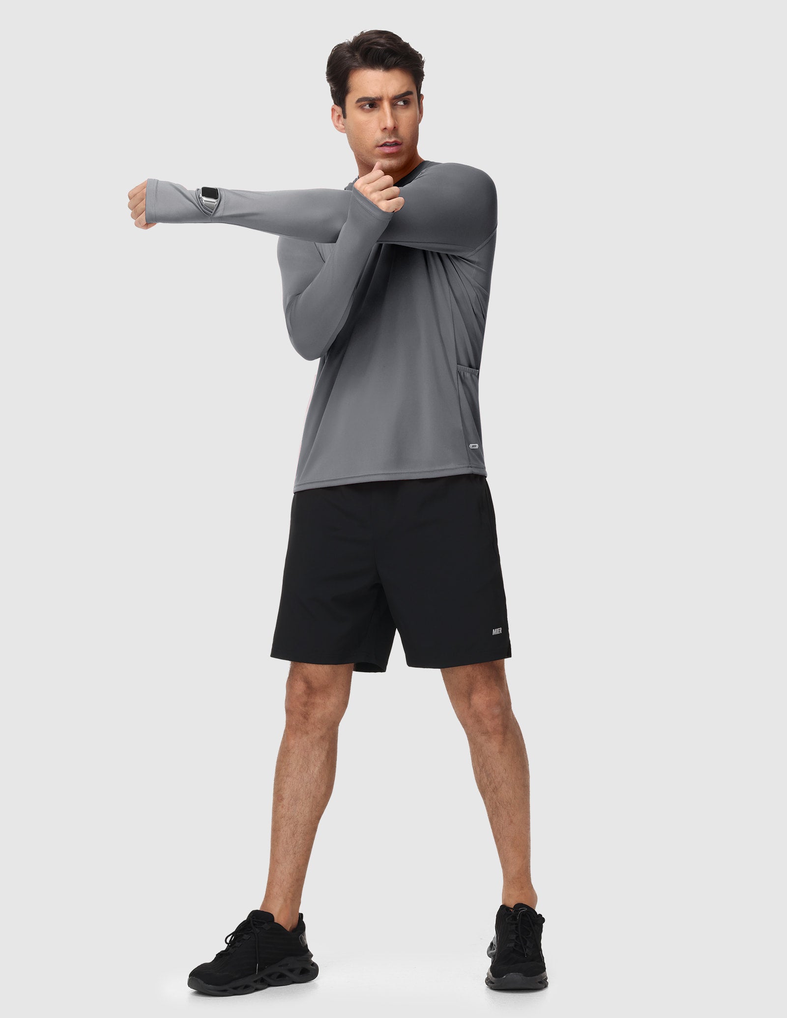MIER Men's UPF 50+ Running Hoodie Lightweight Sun Protection Shirt Men's T-Shirts