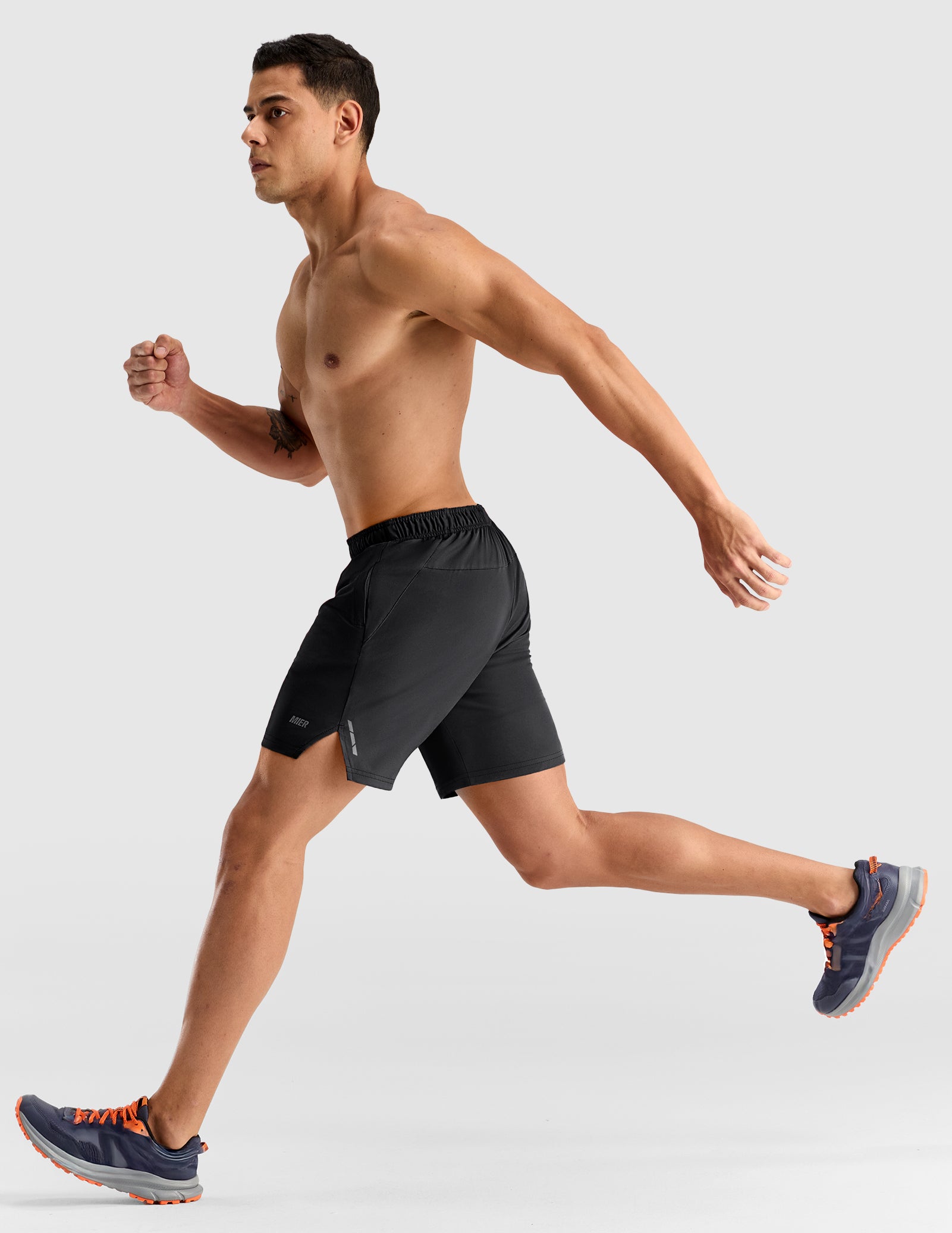MIER Men's 7" 2-in-1 Running Shorts with Secure Zipper Pockets Men's Shorts