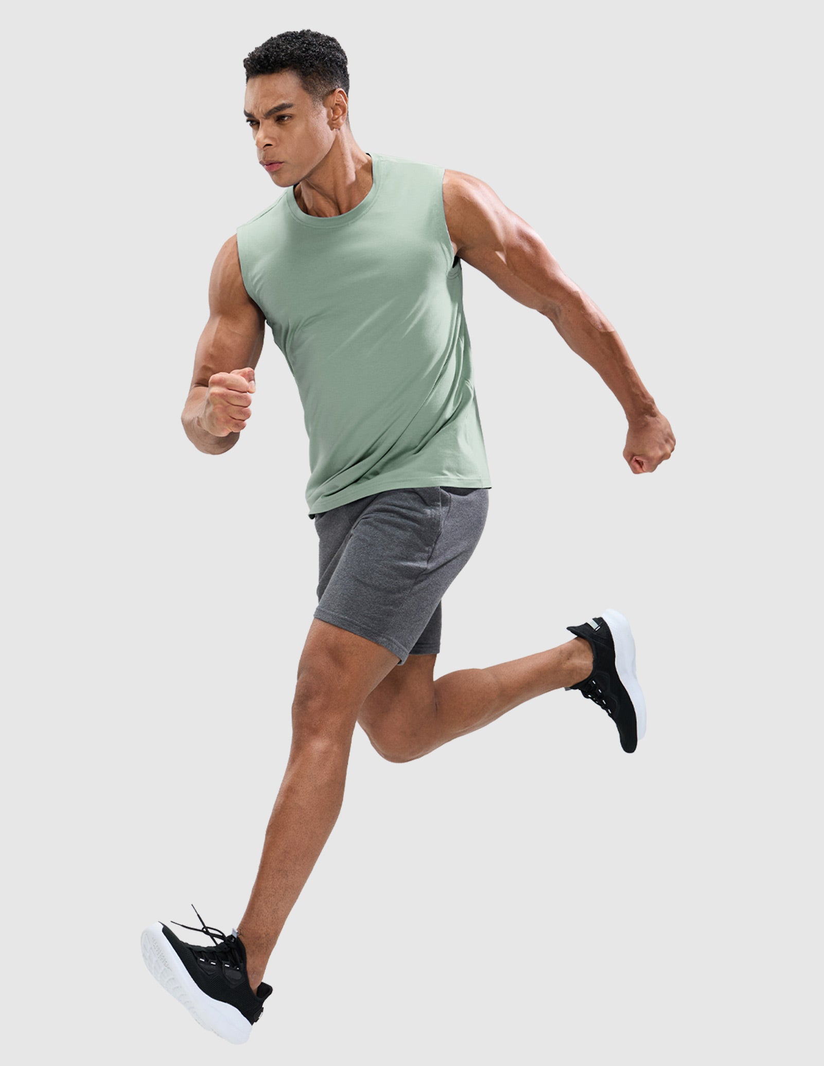 MIER Cotton Blend Running Tank for Men Stretchable and Moisture Wicking Men's Tank Top
