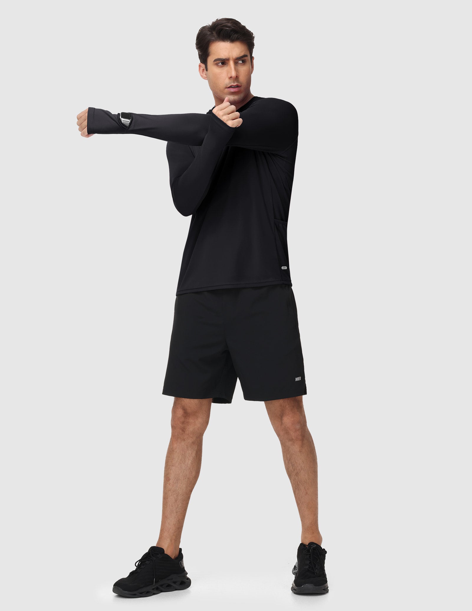 MIER Men's UPF 50+ Running Hoodie Lightweight Sun Protection Shirt Men's T-Shirts
