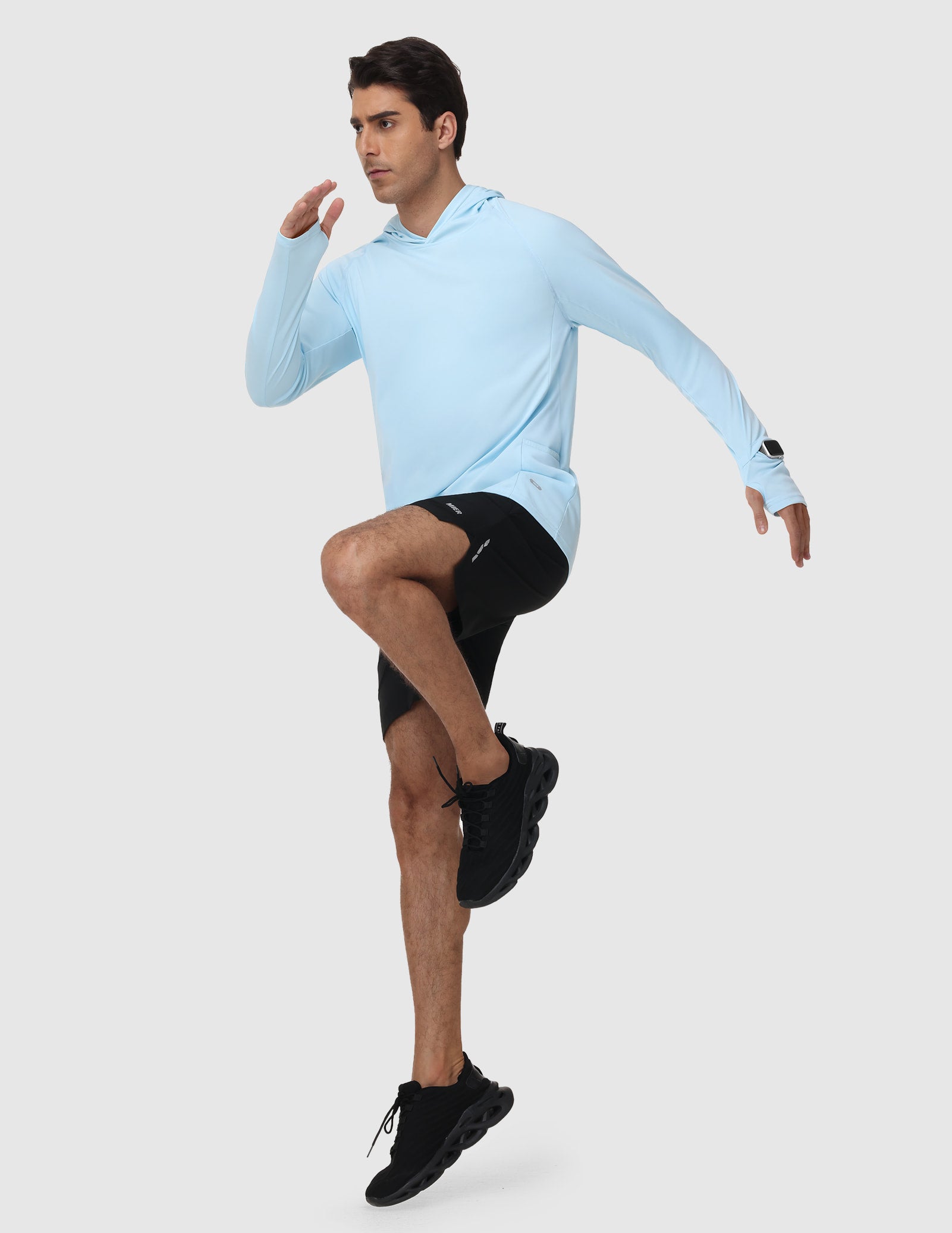 MIER Men's UPF 50+ Running Hoodie Lightweight Sun Protection Shirt Men's T-Shirts