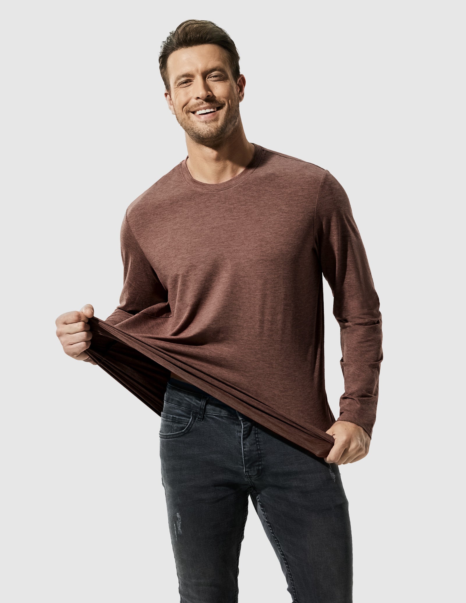 MIER Men’s Buttery Soft Long Sleeve Athletic Crew Neck Tee Men's Shirt