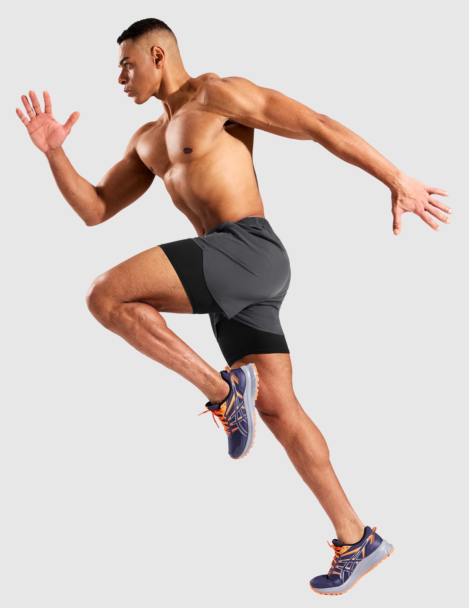 MIER Men’s 2-in-1 Running Shorts 5” Quick Dry with Compression Liner & 3 Pockets Men's Shorts