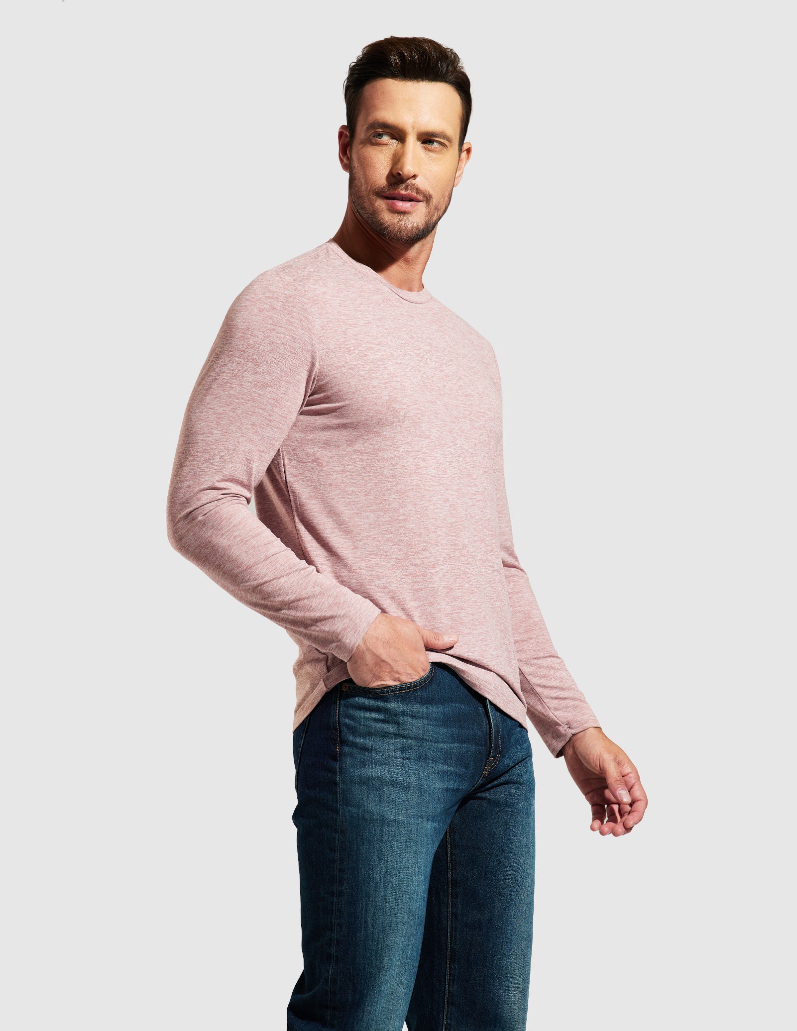 MIER Men’s Buttery Soft Long Sleeve Athletic Crew Neck Tee Men's Shirt