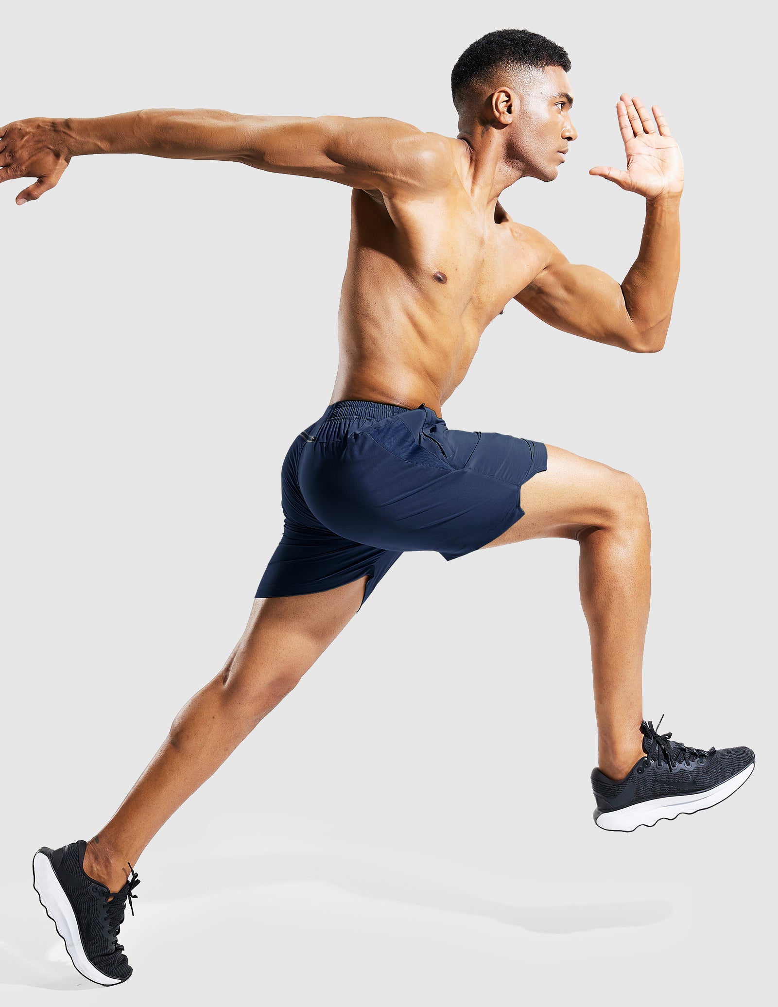 MIER Men's 5 Inch Running Shorts with Zipper Pockets Men's Shorts
