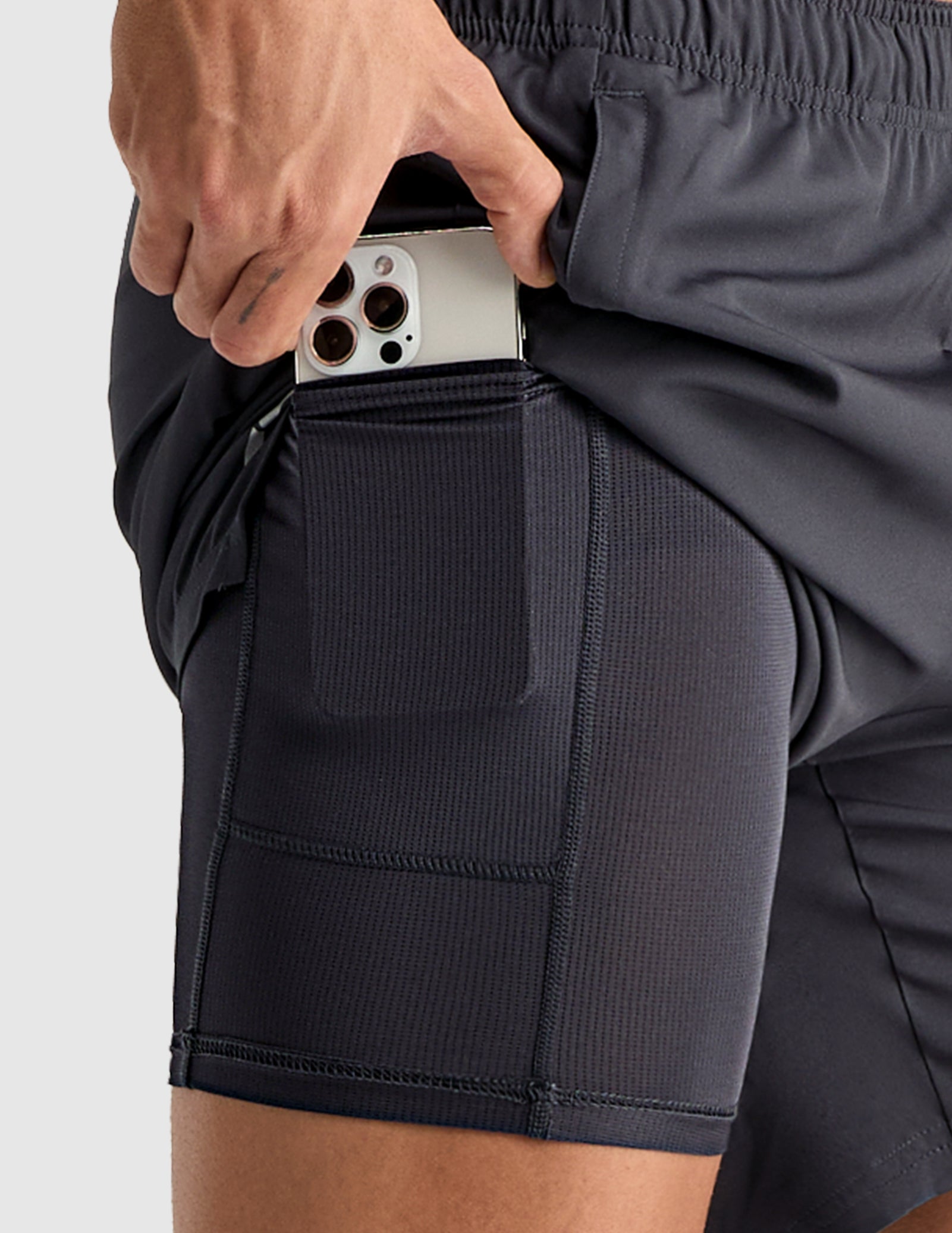 MIER Men's 7" 2-in-1 Running Shorts with Secure Zipper Pockets Men's Shorts