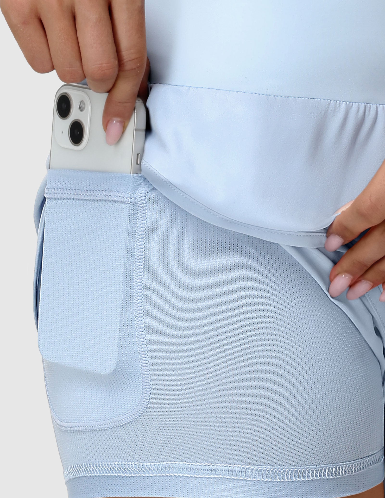 MIER Women’s 2-in-1 Running Shorts with Pockets Mid-Waist Quick Dry Athletic Shorts Women Shorts