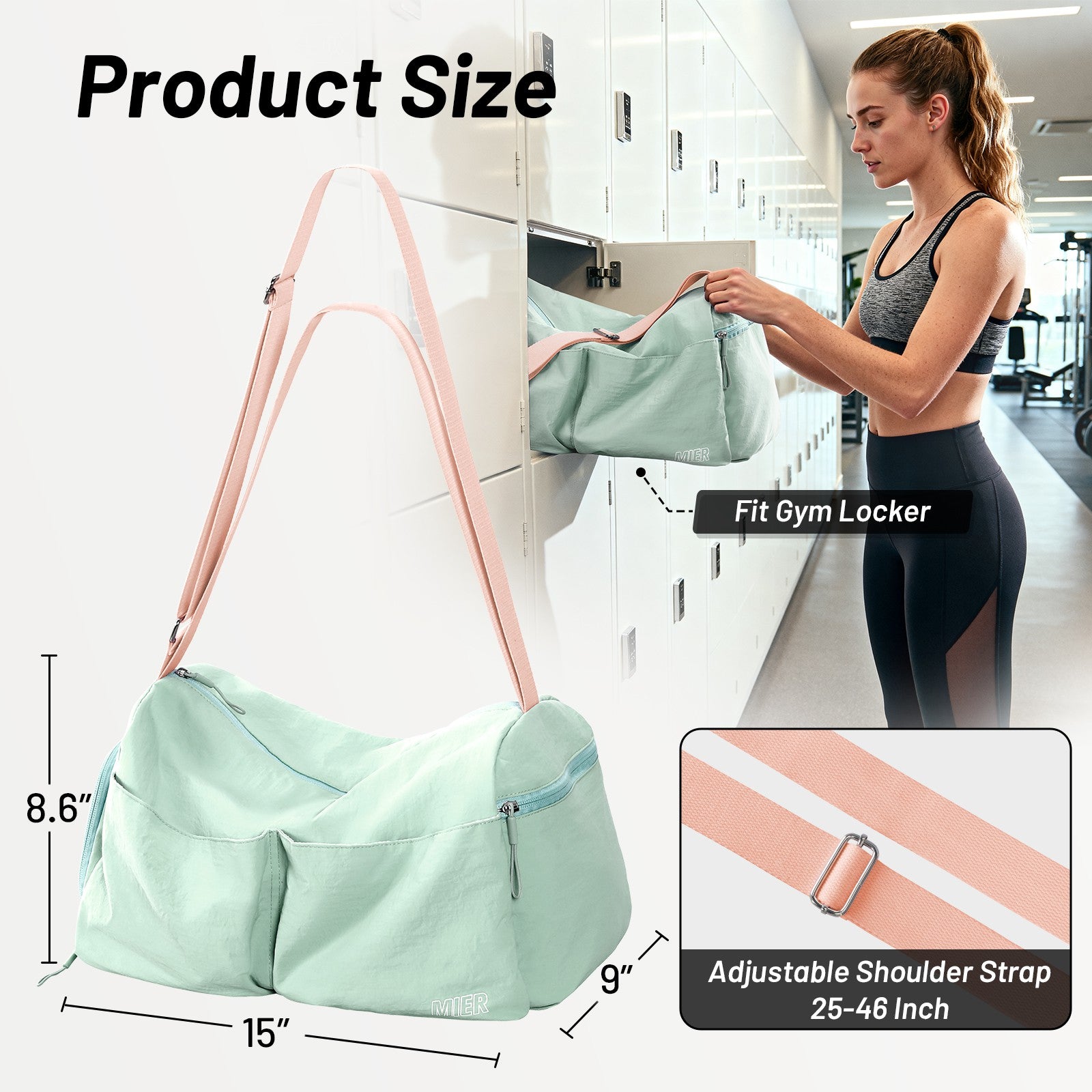 MIER Women's Gym Bag & Sports Duffel with Wet Pocket Gym Duffel Bag