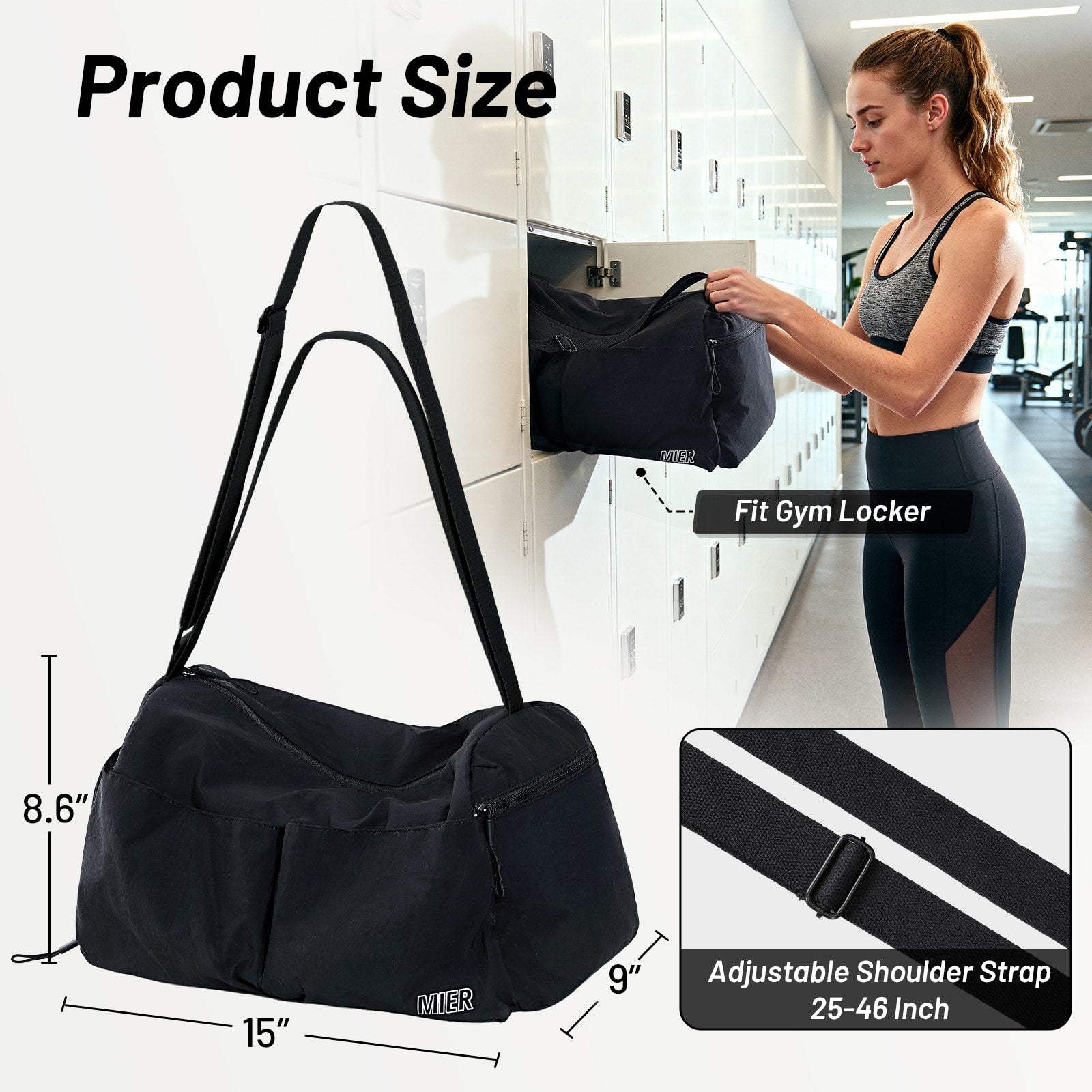 MIER Women's Gym Bag & Sports Duffel with Wet Pocket Gym Duffel Bag