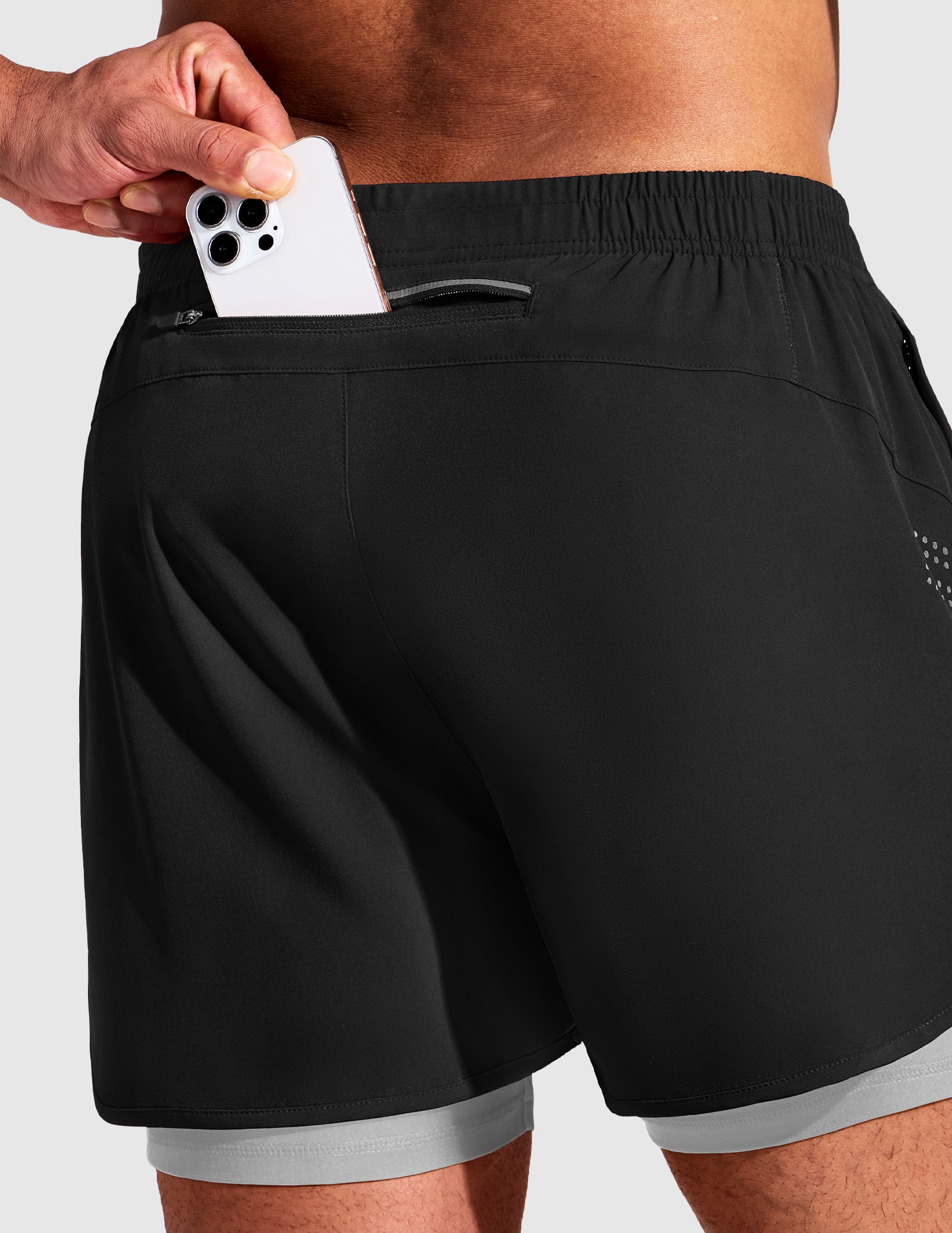 MIER Men’s 2-in-1 Running Shorts 5” Quick Dry with Compression Liner & 3 Pockets Men's Shorts