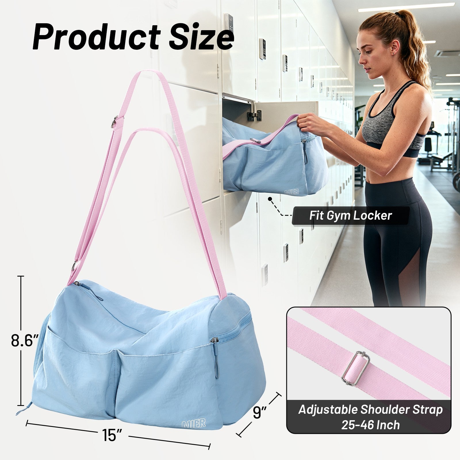MIER Women's Gym Bag & Sports Duffel with Wet Pocket Gym Duffel Bag