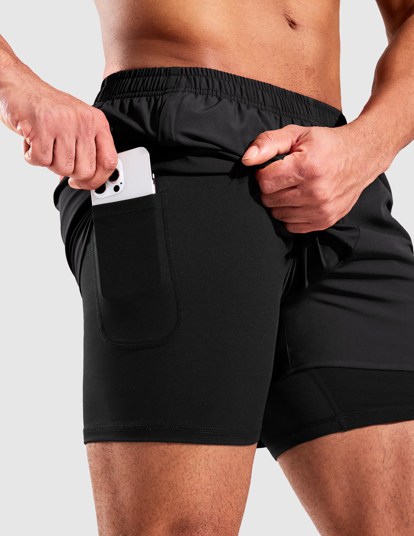 MIER Men’s 2-in-1 Running Shorts 5” Quick Dry with Compression Liner & 3 Pockets Men's Shorts
