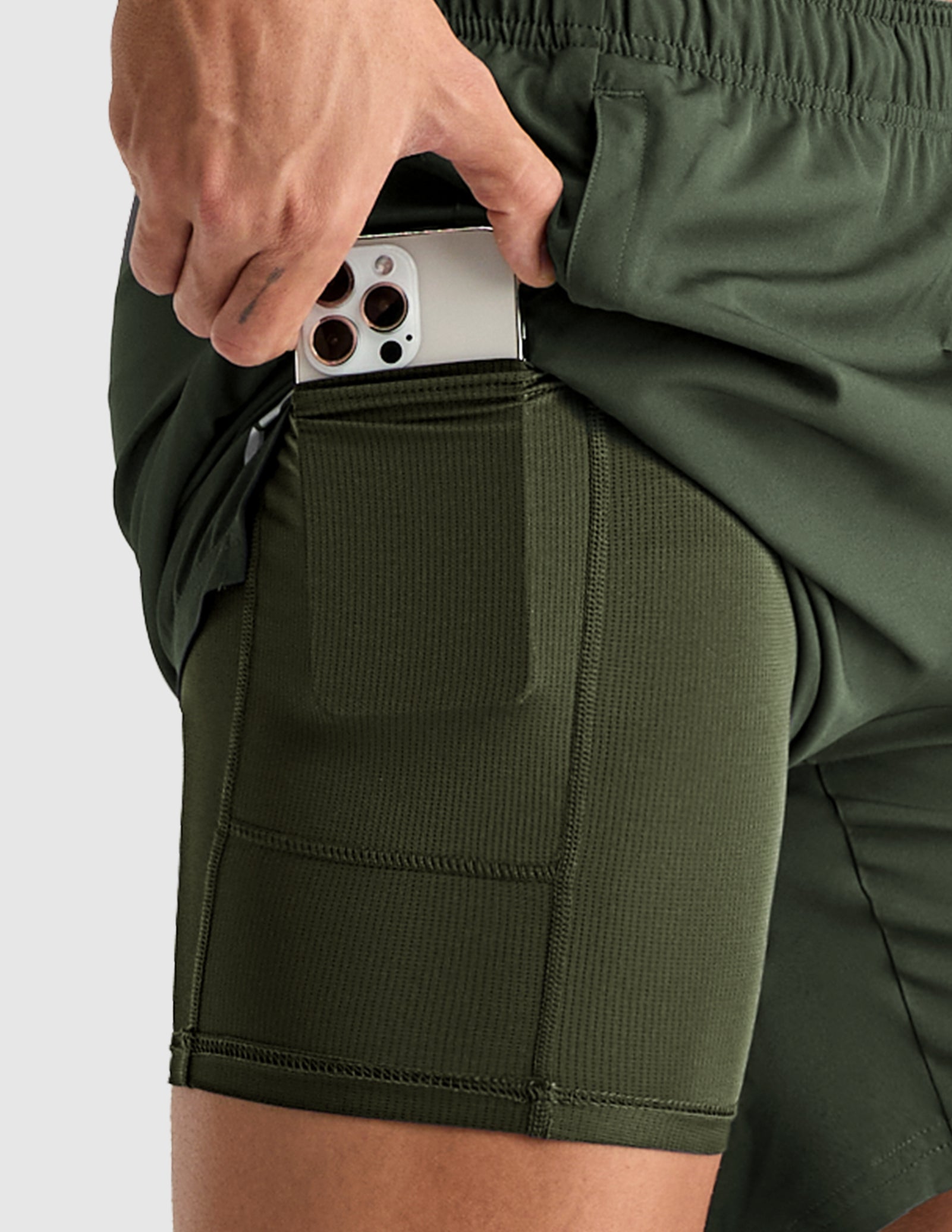 MIER Men's 7" 2-in-1 Running Shorts with Secure Zipper Pockets Men's Shorts