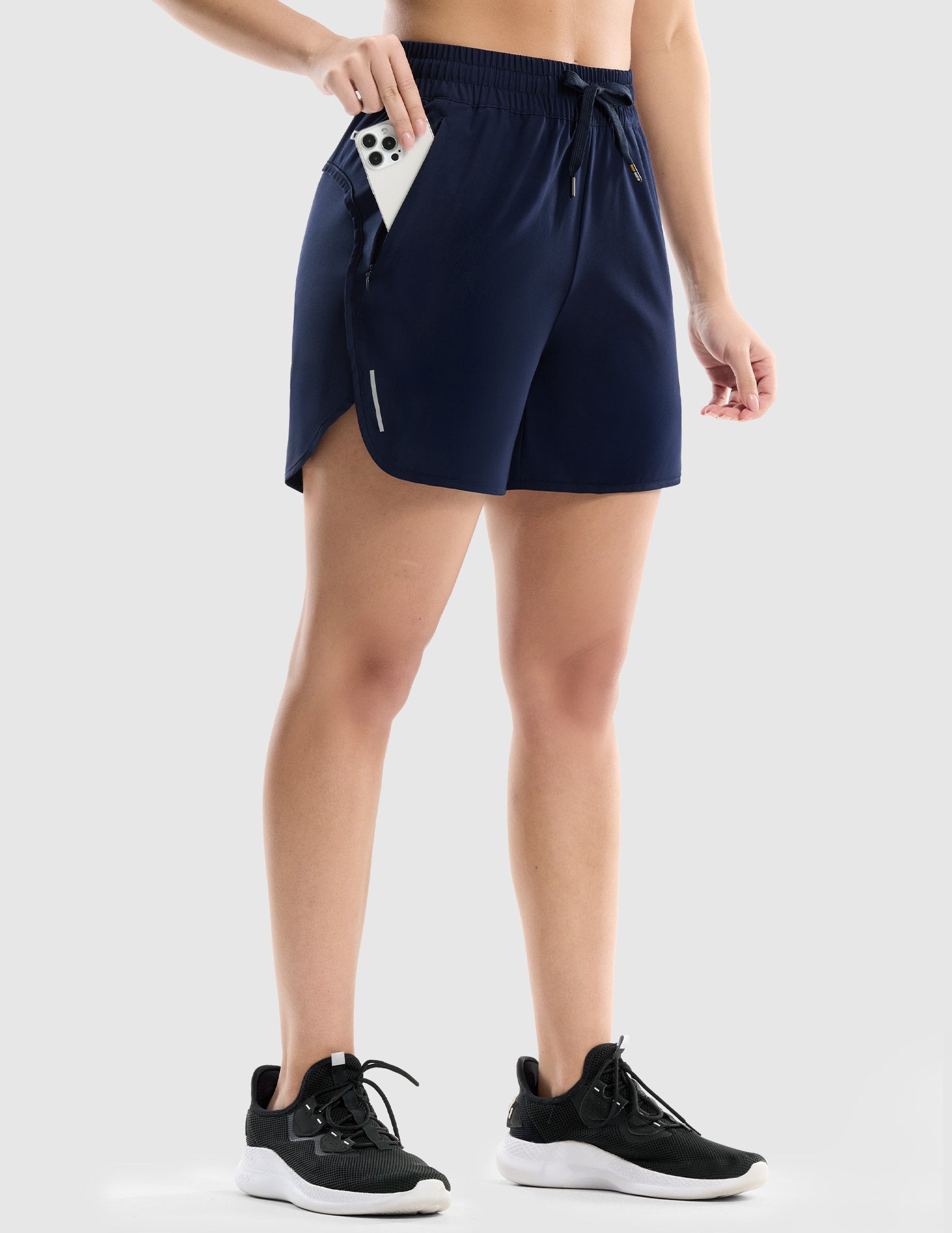MIER Women's 5" Running Shorts with Secure Zipper Pockets Women Shorts
