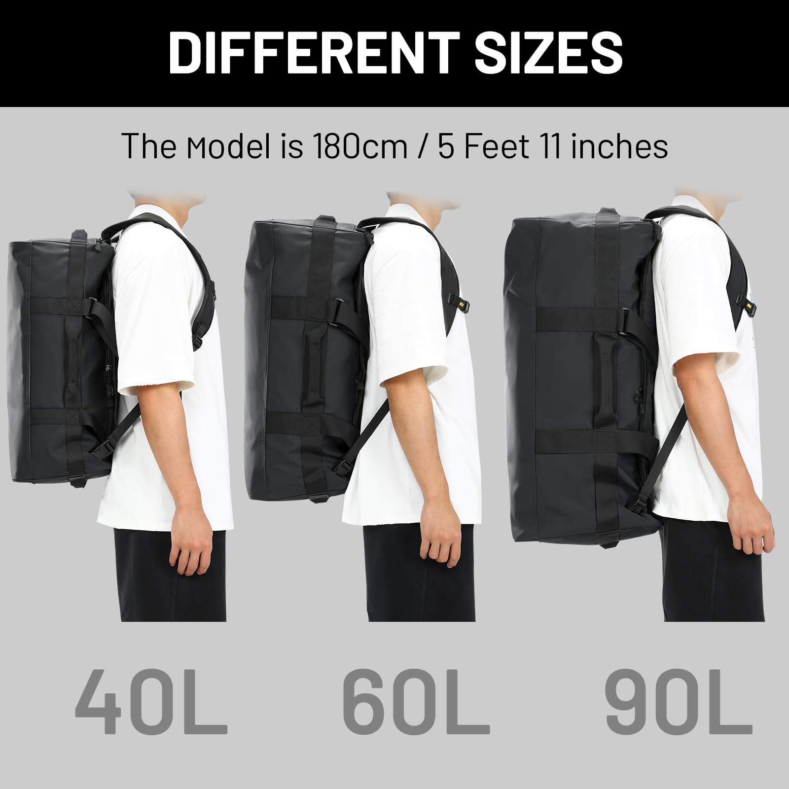 MIER Convertible Backpack Duffel Water Resistant Duffle Bag Backpack Duffel