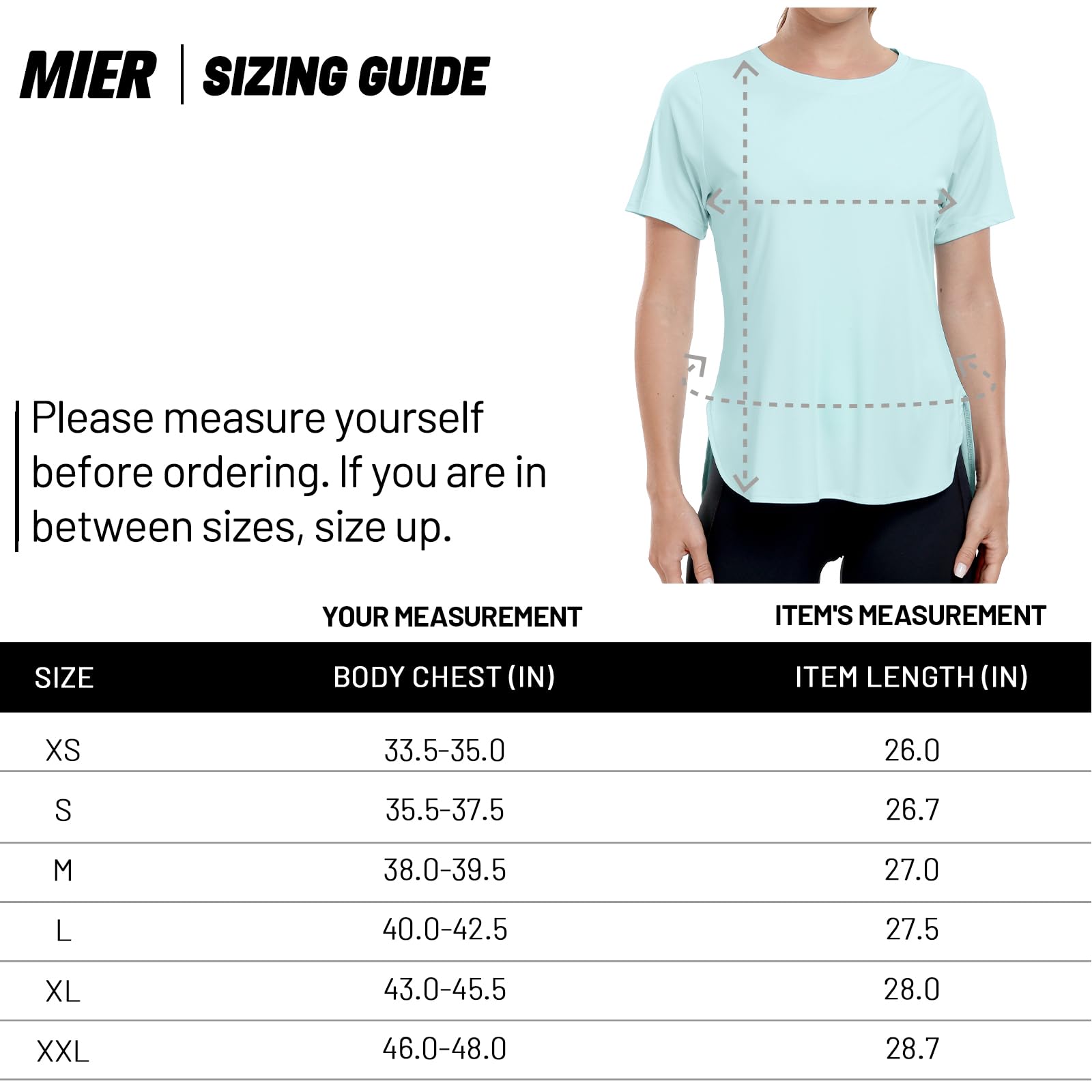 MIER Women's Moisture Wicking Running T-Shirt Lightweight and Durable Women Active Shirt