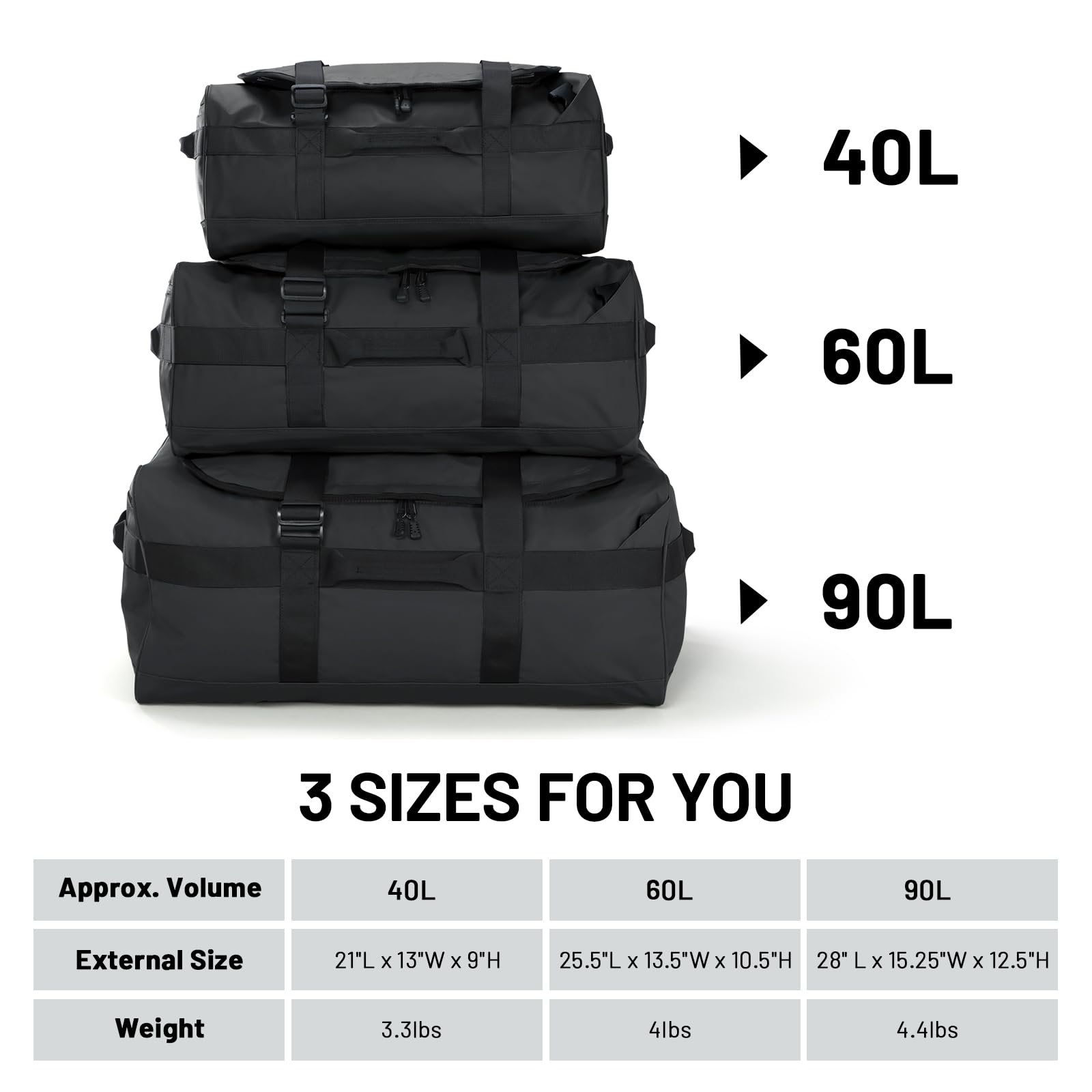 MIER Convertible Backpack Duffel Water Resistant Duffle Bag Backpack Duffel