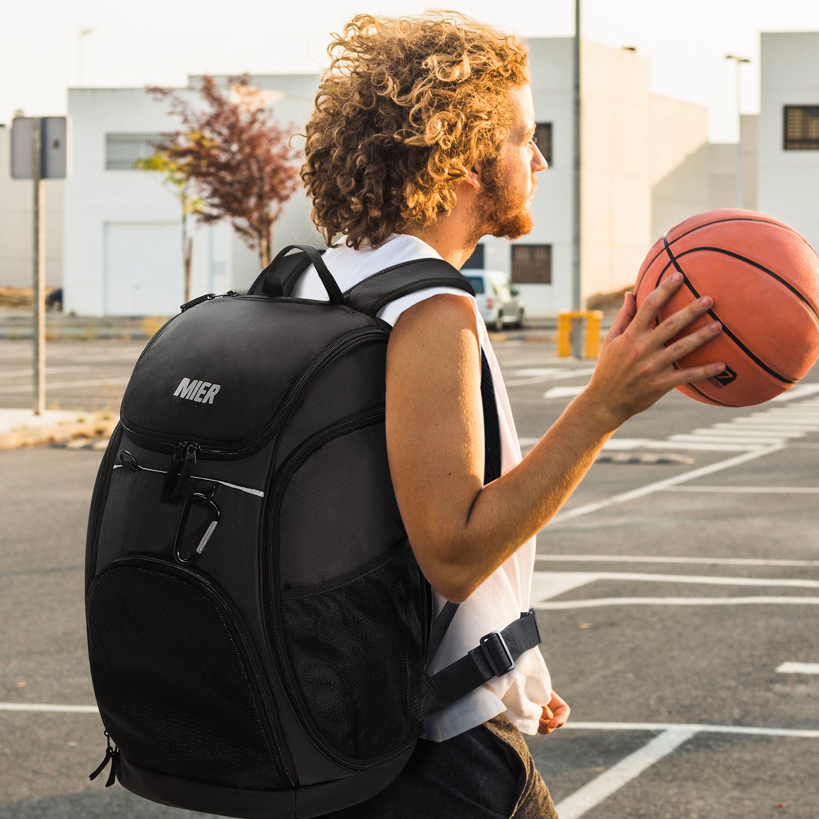 MIER Basketball Backpack Large Sports Bag with Laptop Compartment Backpack Bag