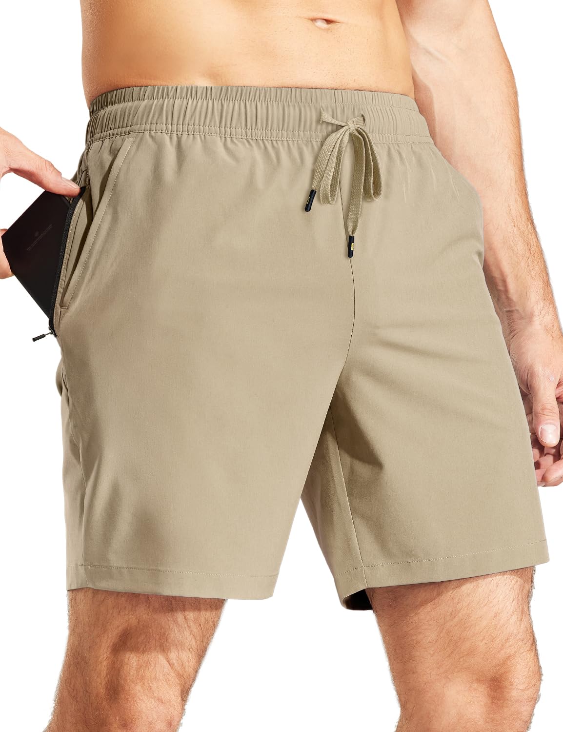 MIER Men's 7 Inch Active Running Shorts with Zipper Pockets Men's Shorts