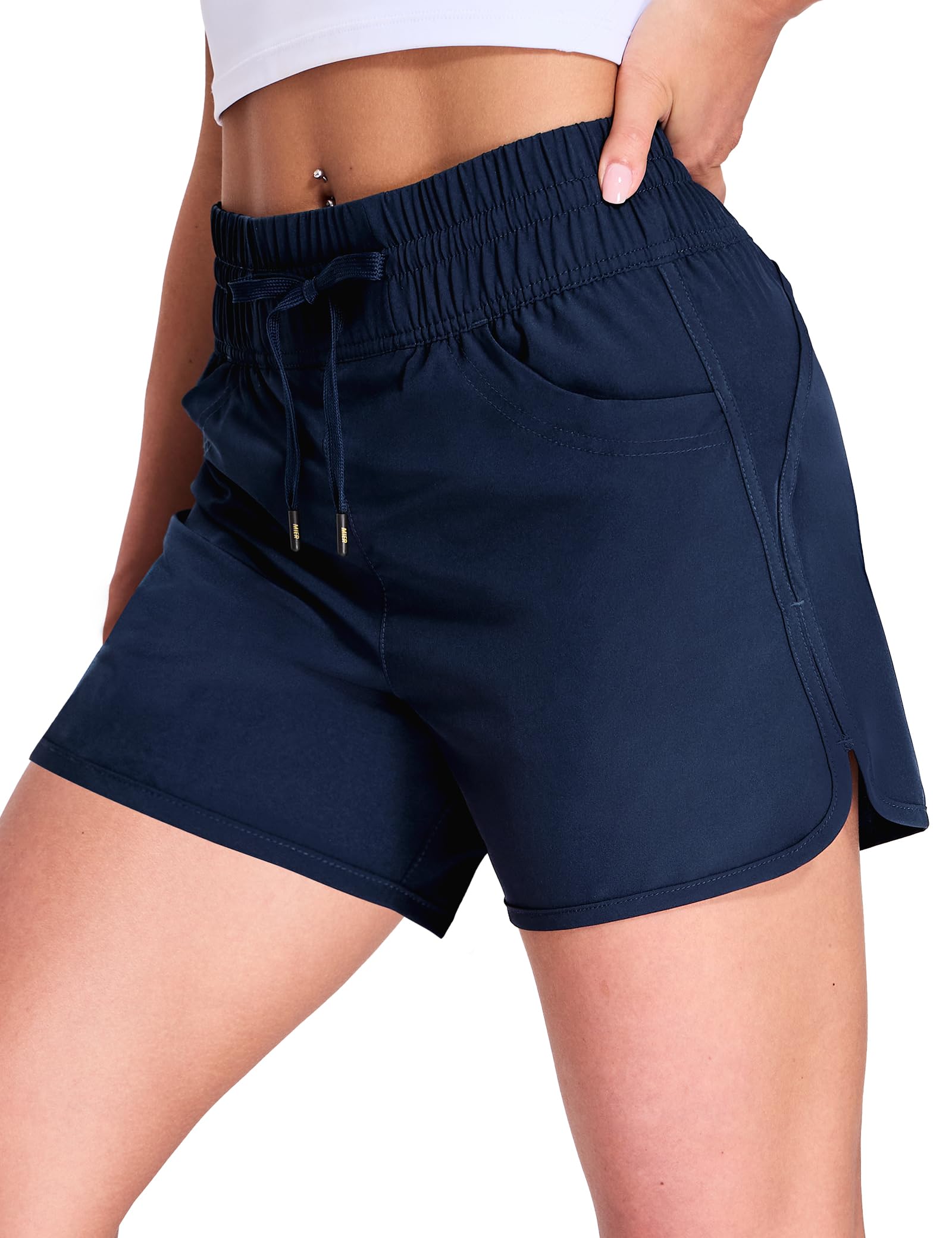 MIER Women's Quick Dry Running Shorts with Liner Women Shorts