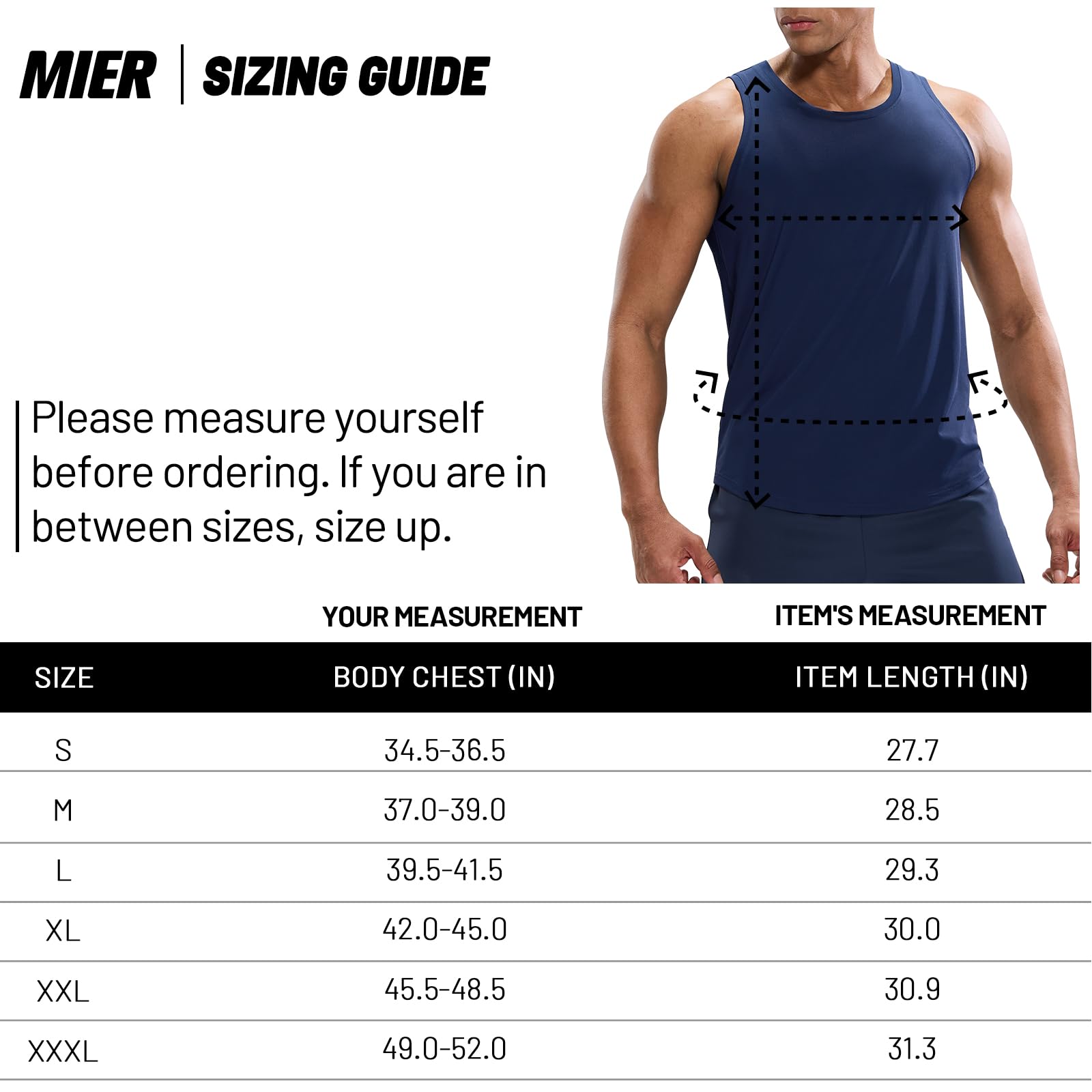 MIER Men’s Sleeveless Running Shirt Breathable and Sweat Wicking Men's Tank Top