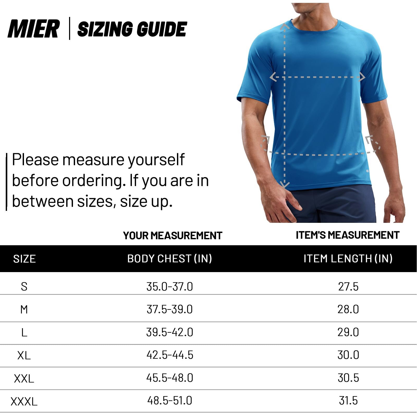 MIER Men's Workout T Shirts Stretchy Quick Dry and Moisture Wicking Men's T-Shirts