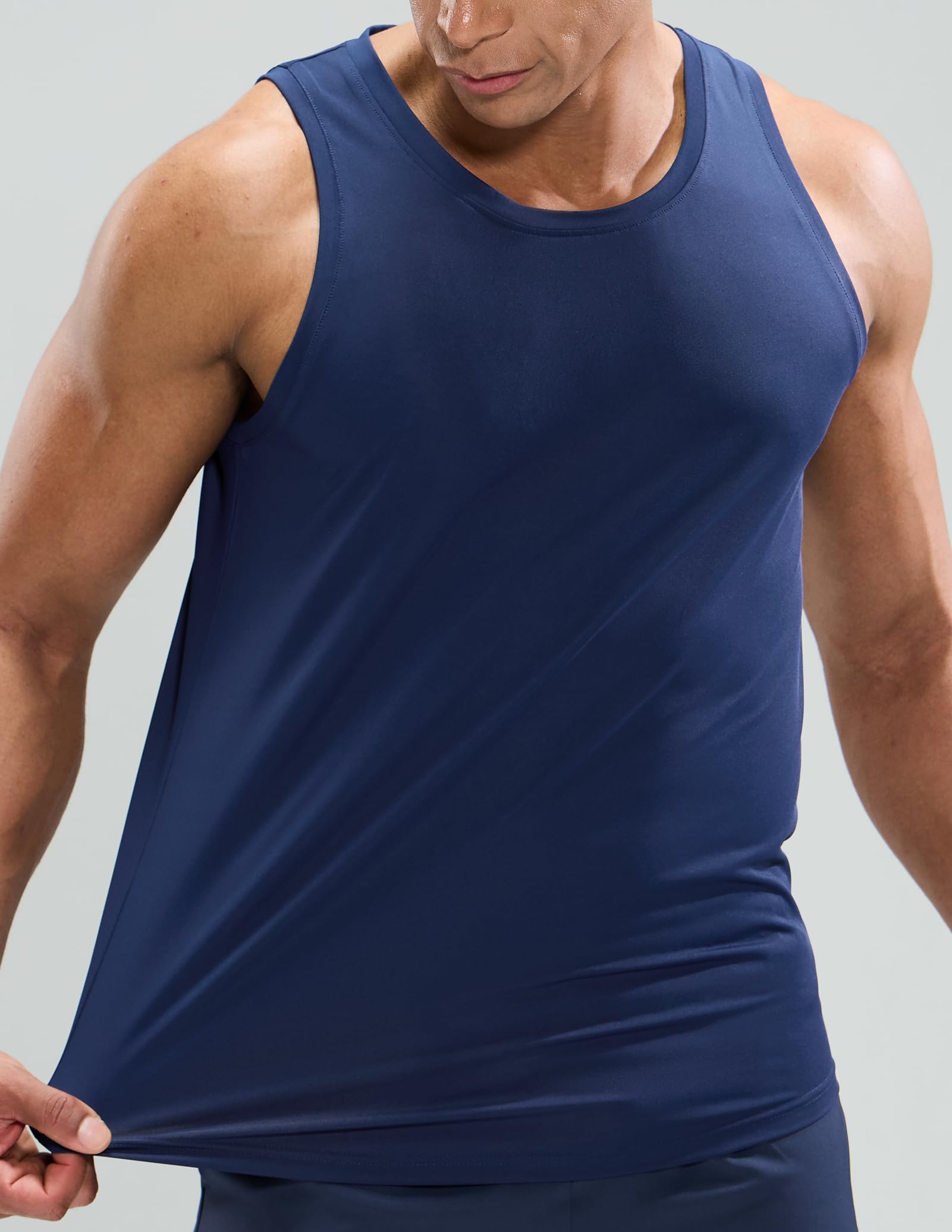 MIER Men’s Sleeveless Running Shirt Breathable and Sweat Wicking Men's Tank Top