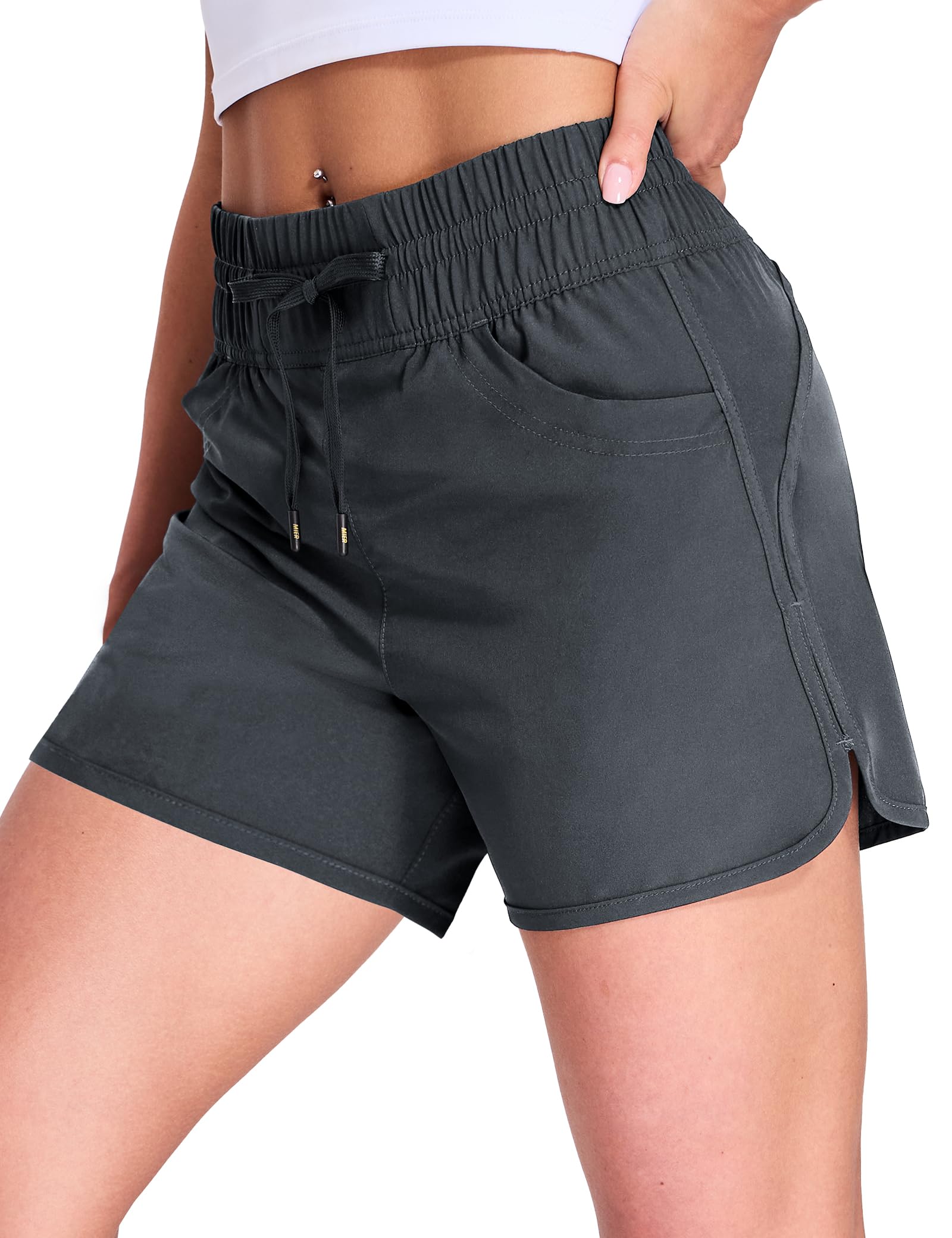 MIER Women's Quick Dry Running Shorts with Liner Women Shorts