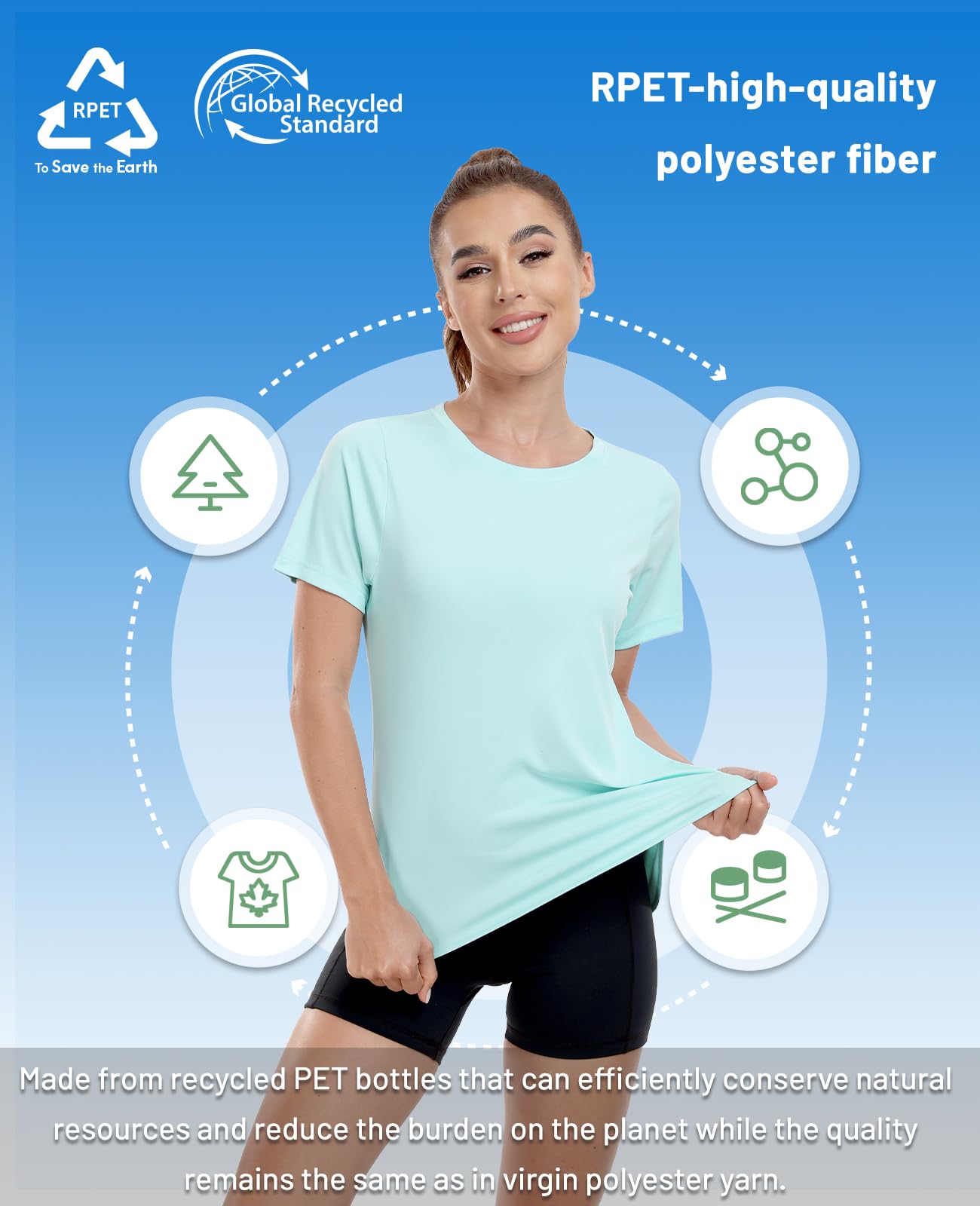 MIER Women's Moisture Wicking Running T-Shirt Lightweight and Durable Women Active Shirt